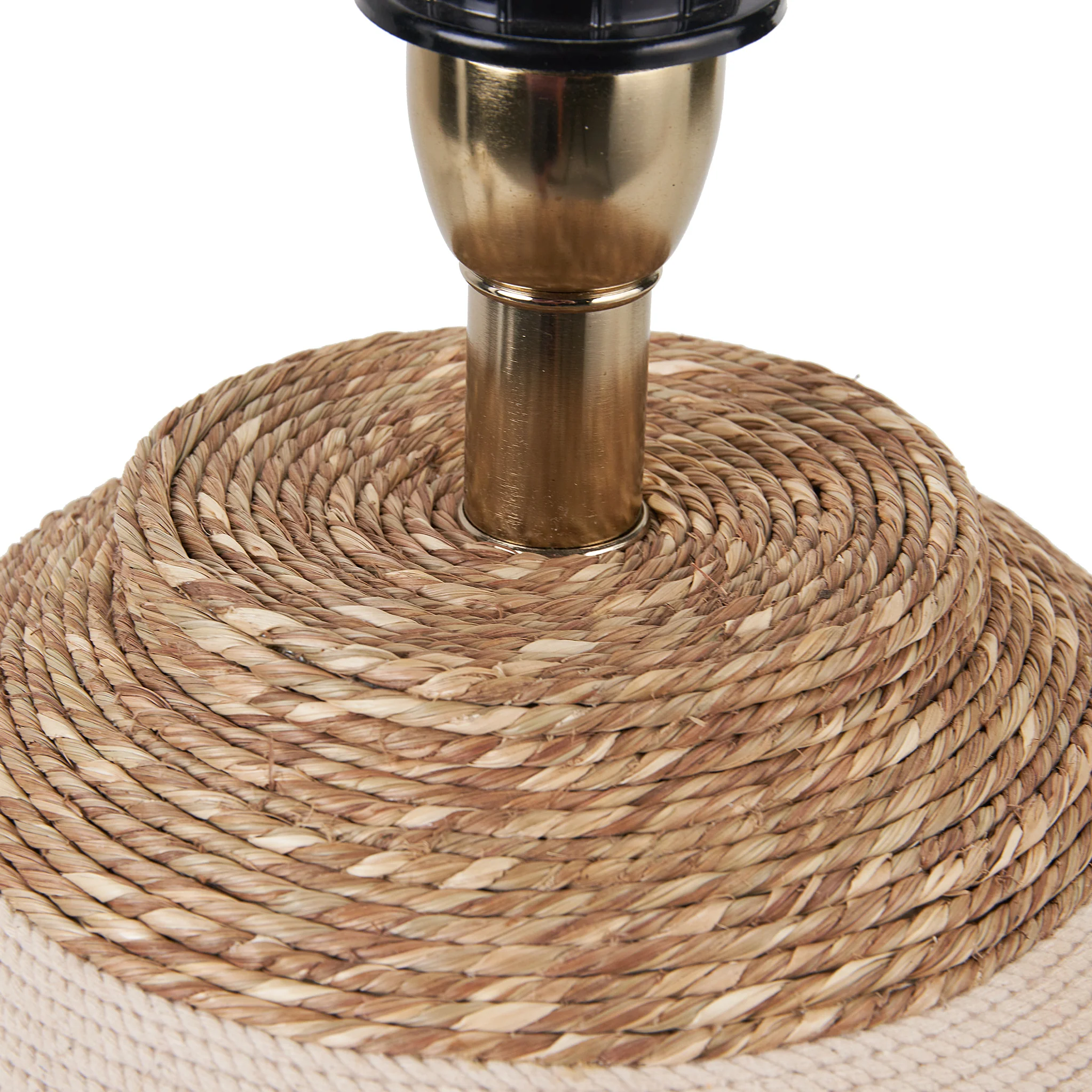 Talalla Cream and Natural Sea Grass Round Table Lamp - Image 5