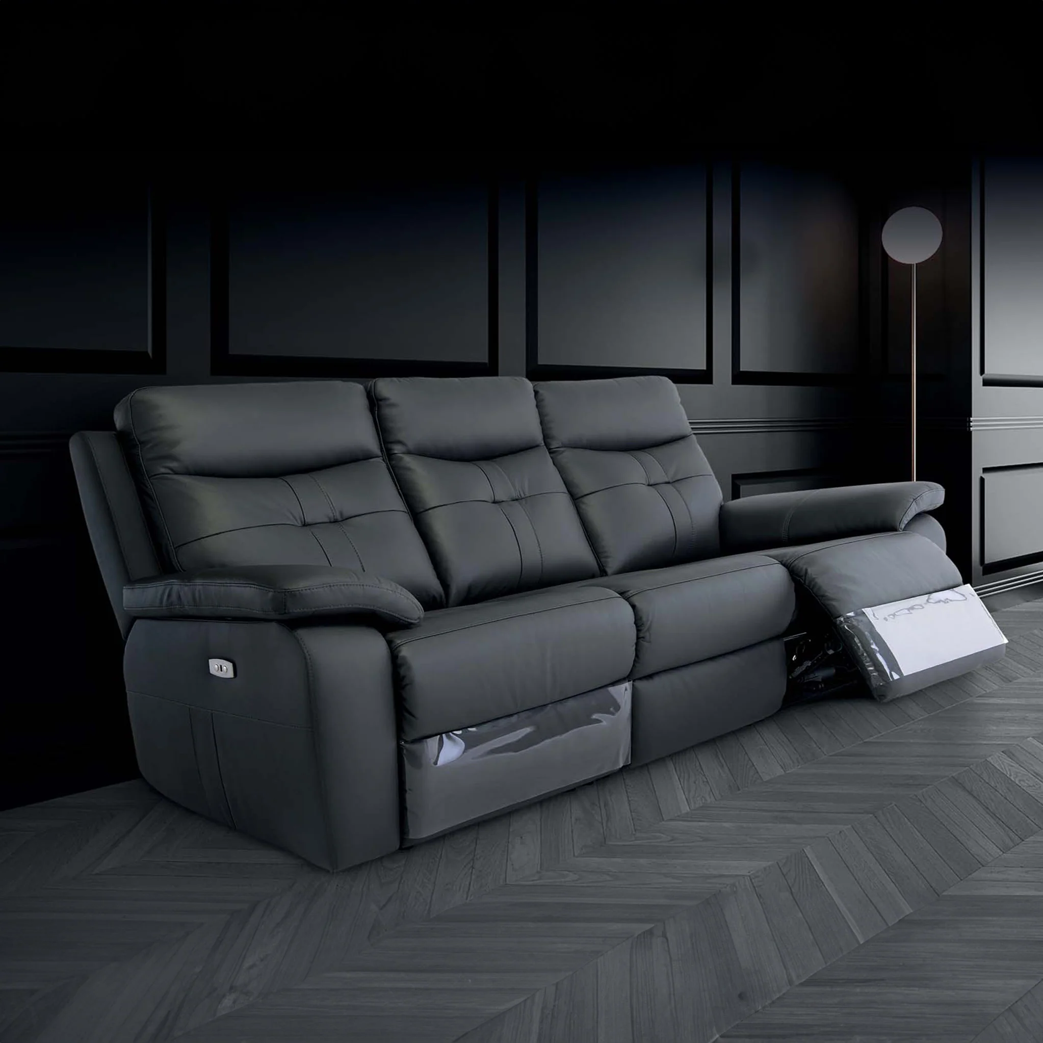 Talbot Leather Power Reclining 3 Seater Sofa - Image 3