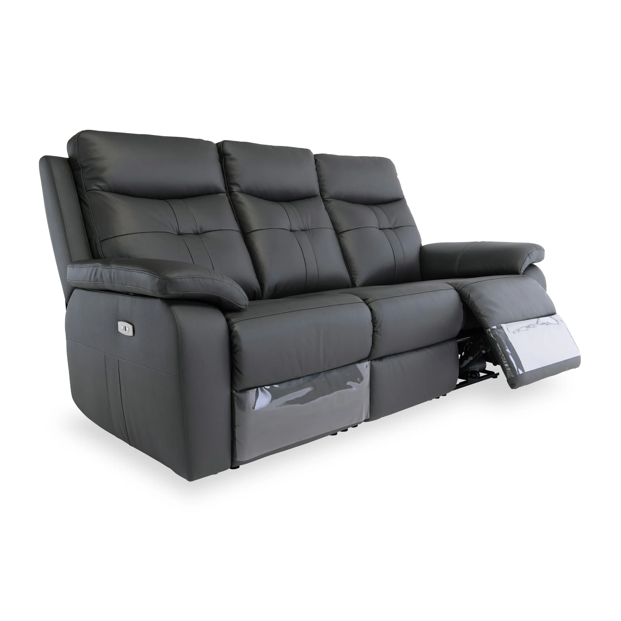 Talbot Leather Power Reclining 3 Seater Sofa - Image 4