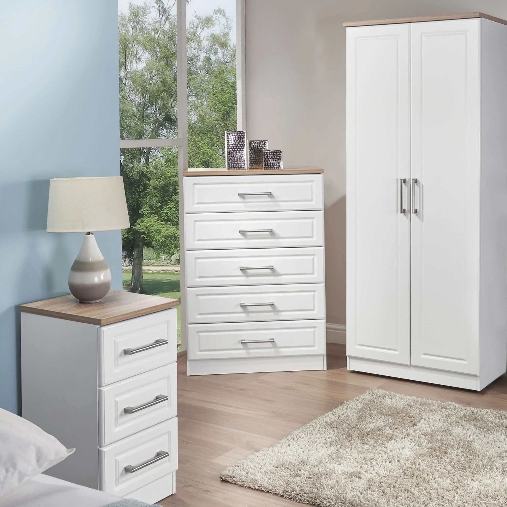 Talland 3 Drawer Bedside Cabinet - Image 4