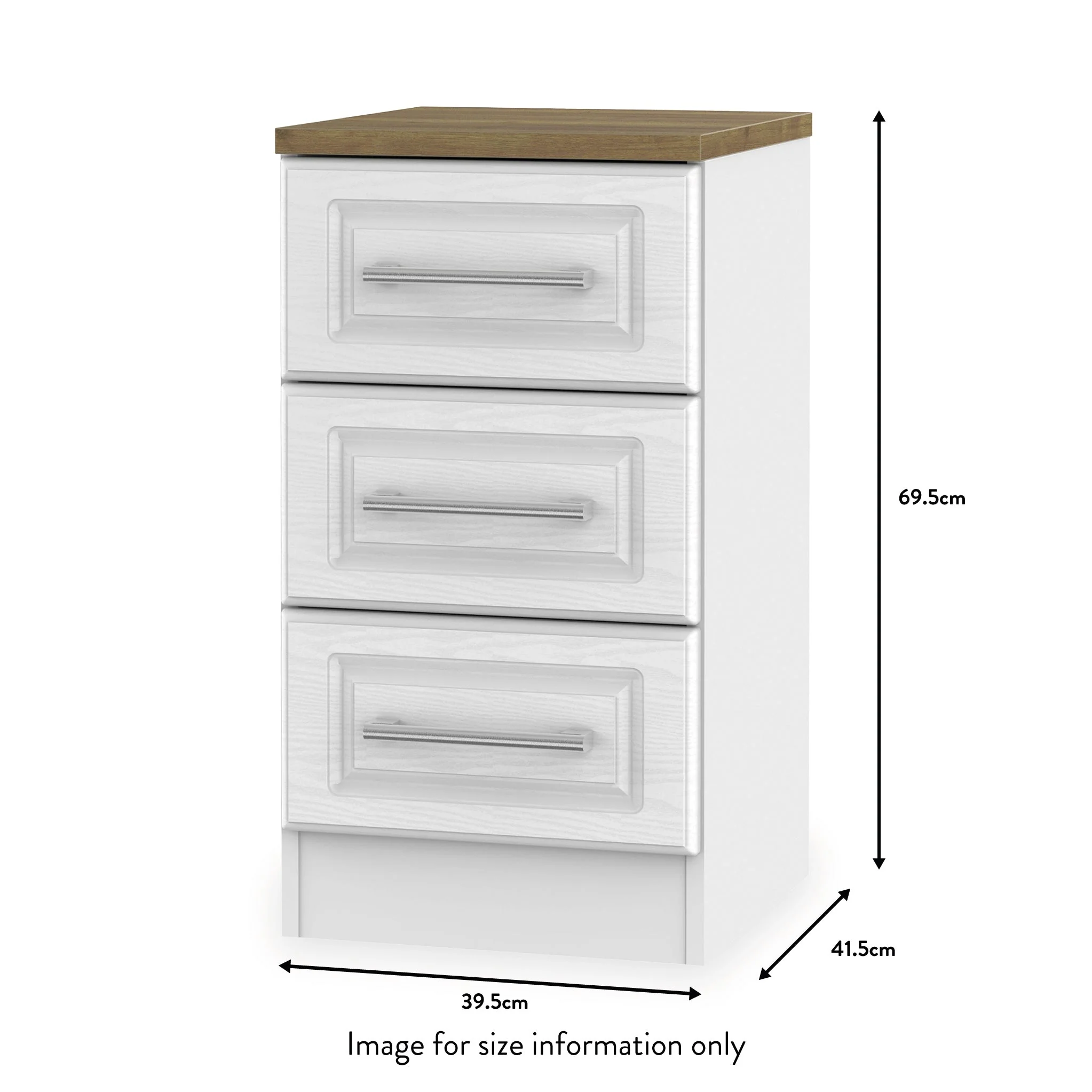 Talland 3 Drawer Bedside Cabinet - Image 21