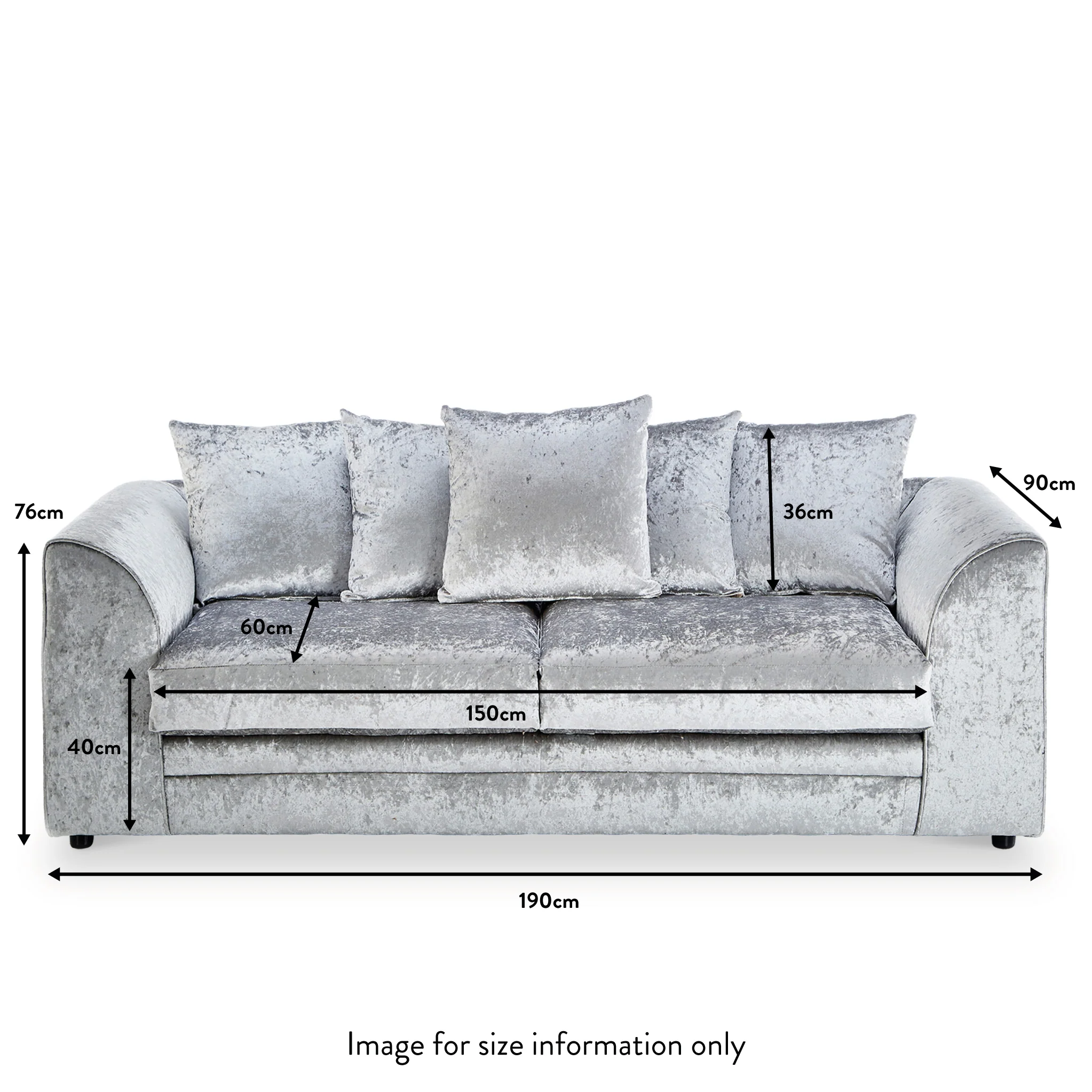 Tamara Crushed Velvet 3 Seater Sofa - Image 11