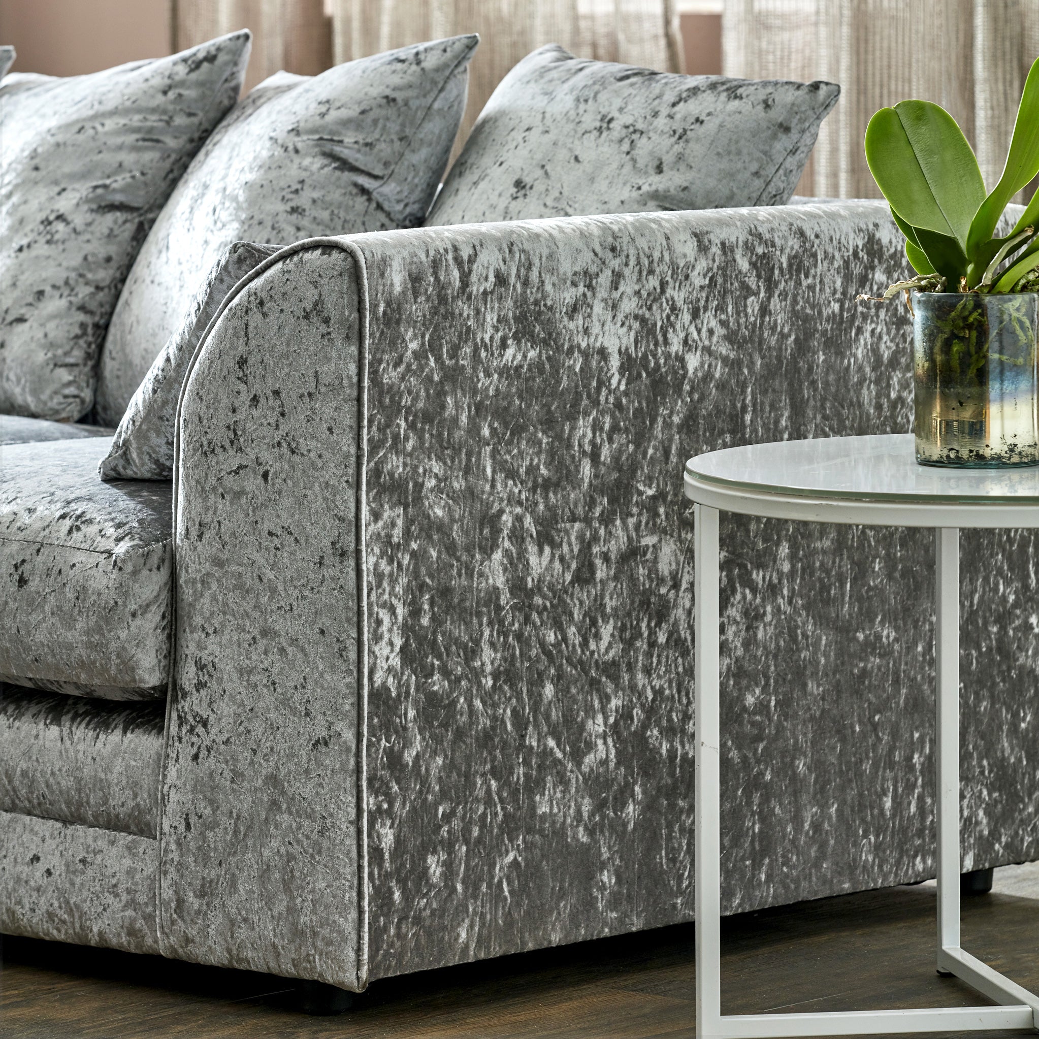 Tamara Crushed Velvet Chaise Sofa - Image 11