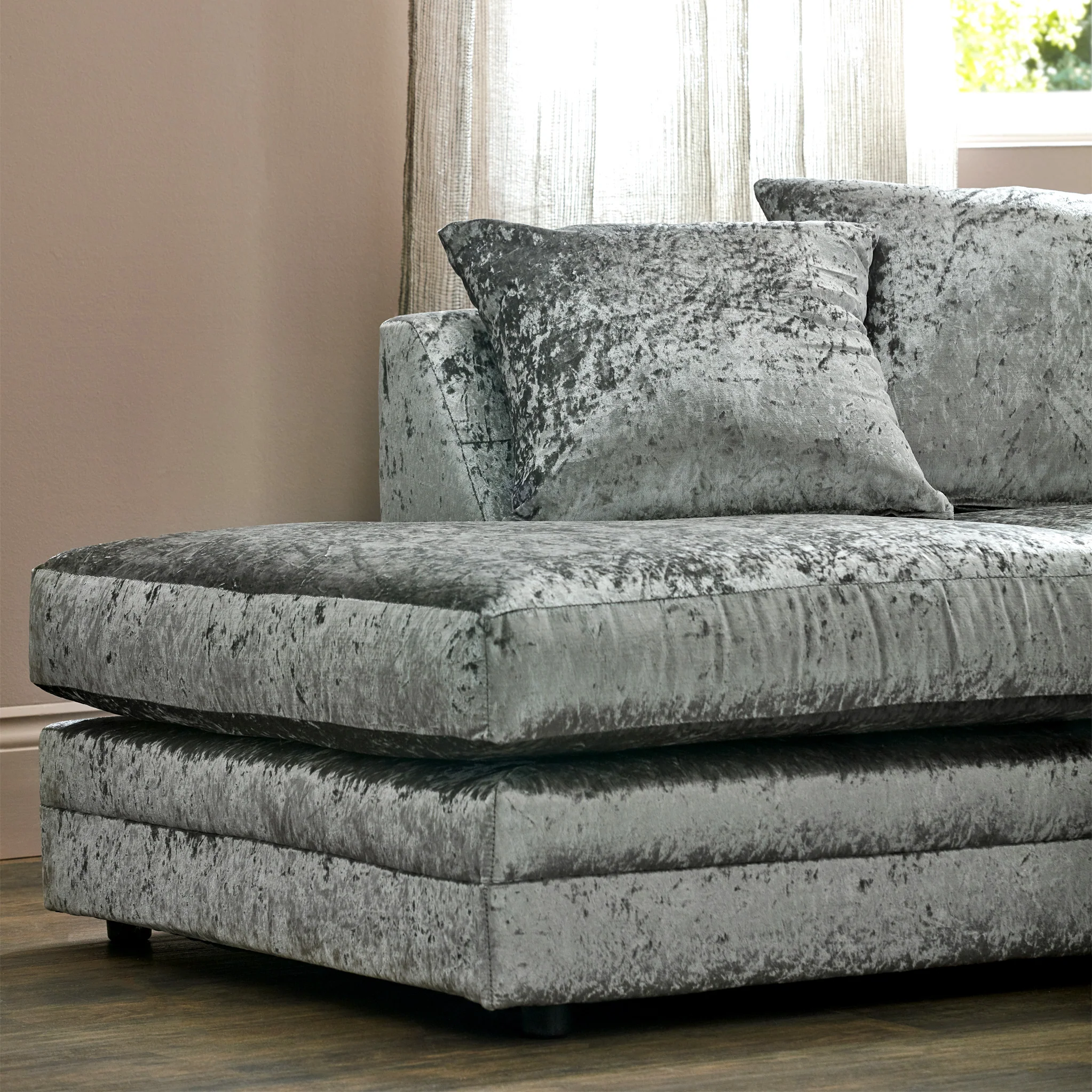 Tamara Crushed Velvet Chaise Sofa - Image 13