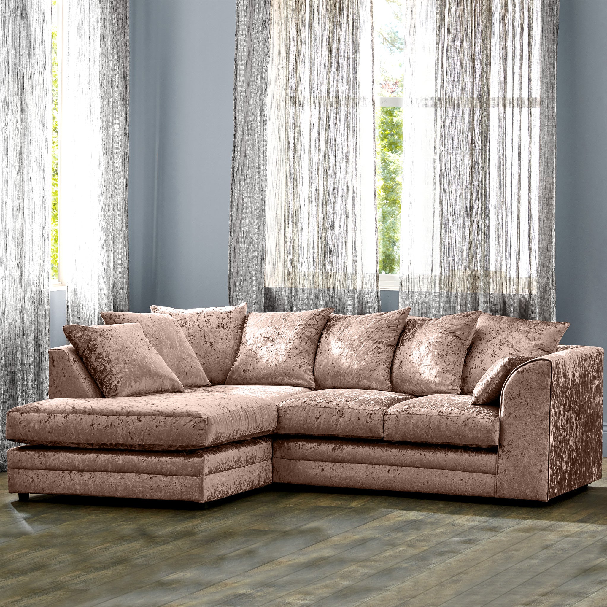 Tamara Crushed Velvet Chaise Sofa - Image 17