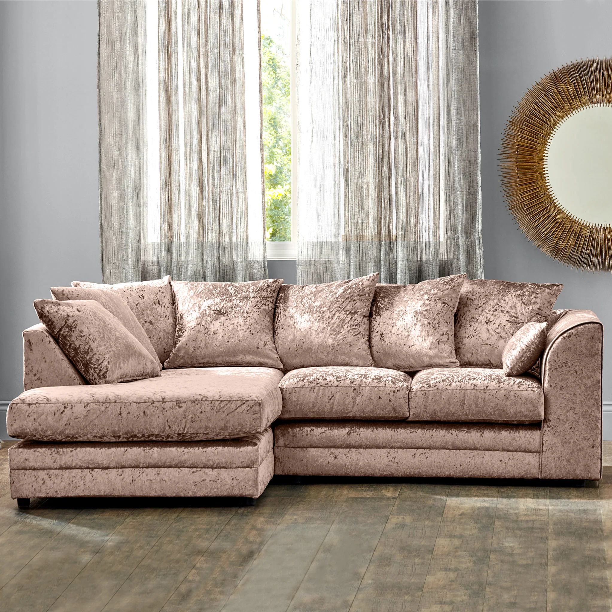 Tamara Crushed Velvet Chaise Sofa - Image 18