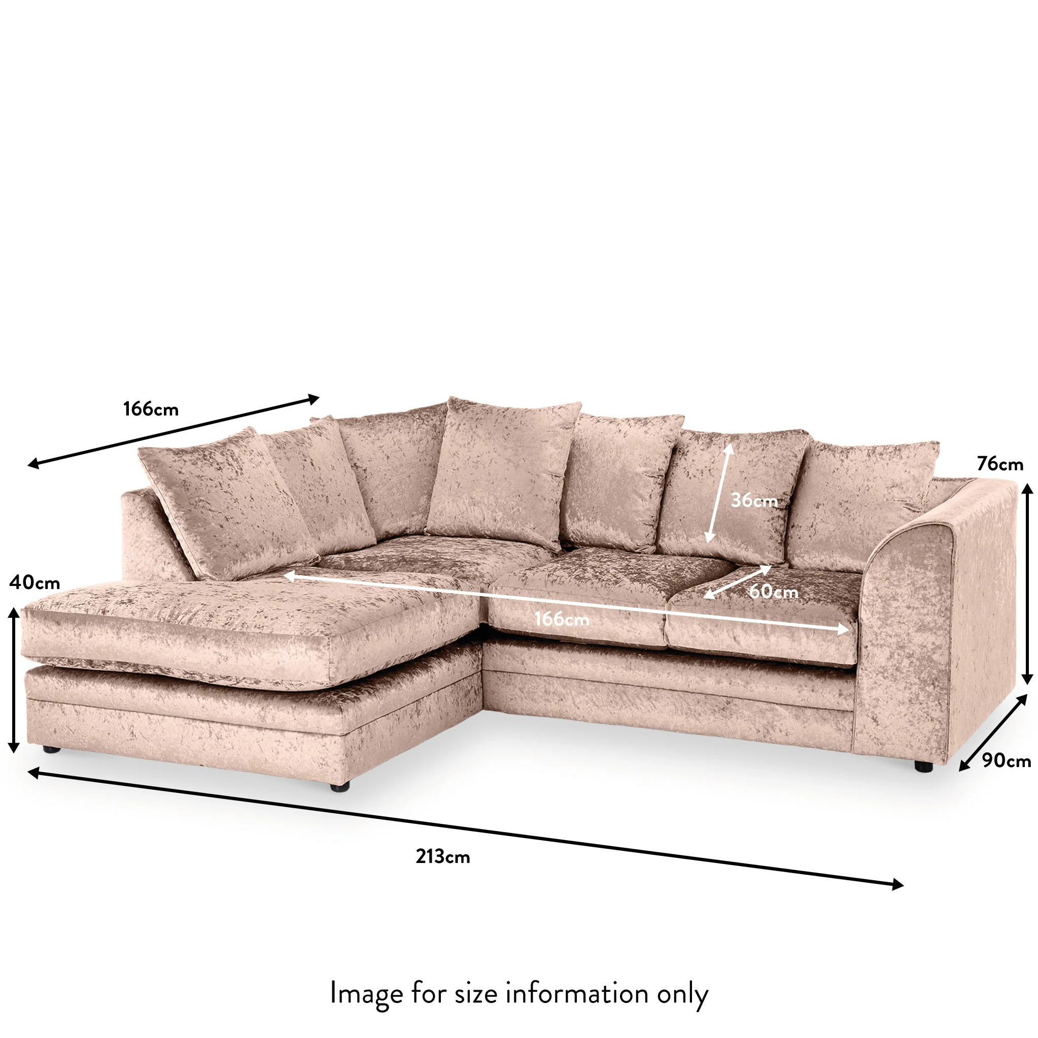 Tamara Crushed Velvet Chaise Sofa - Image 30