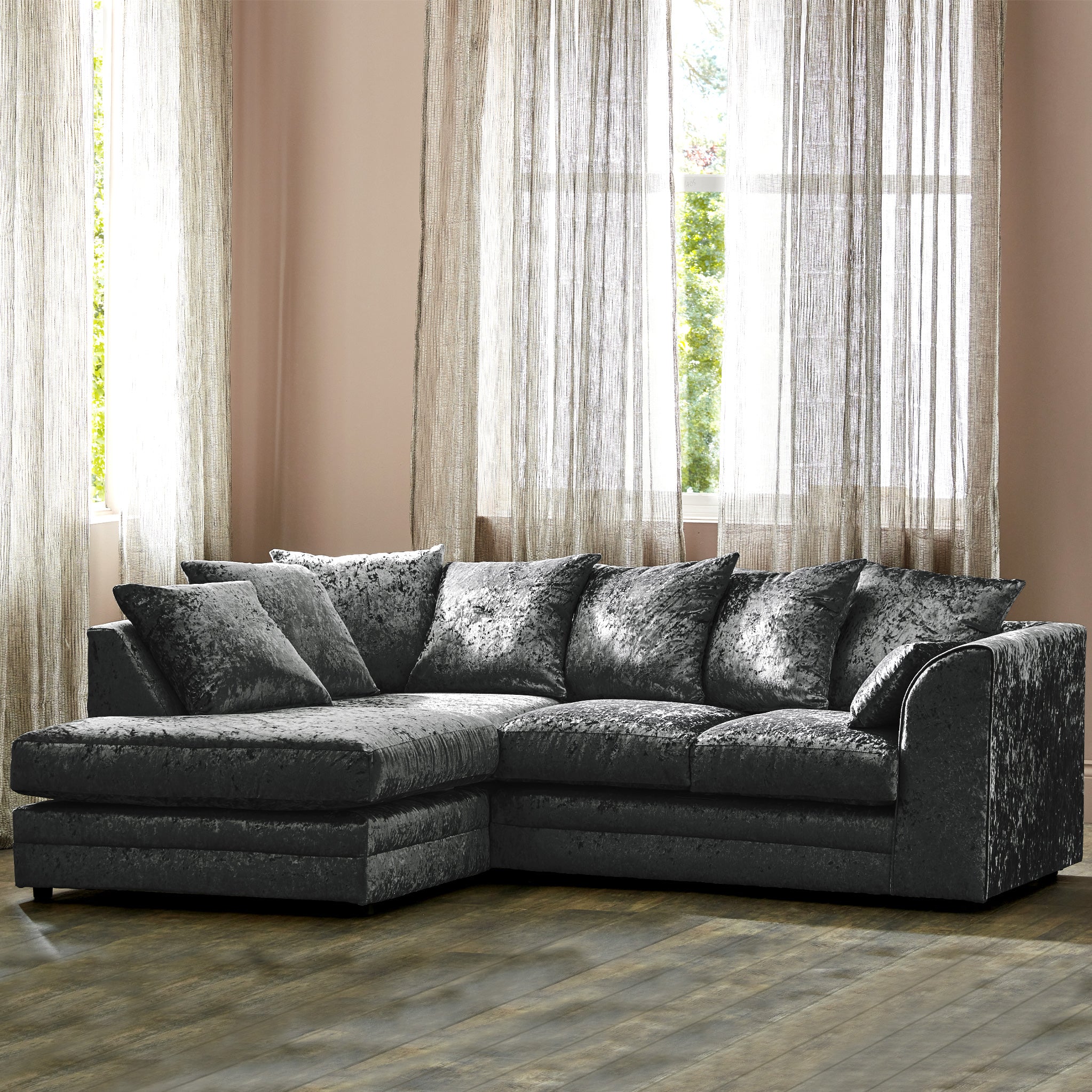 Tamara Crushed Velvet Chaise Sofa - Image 33