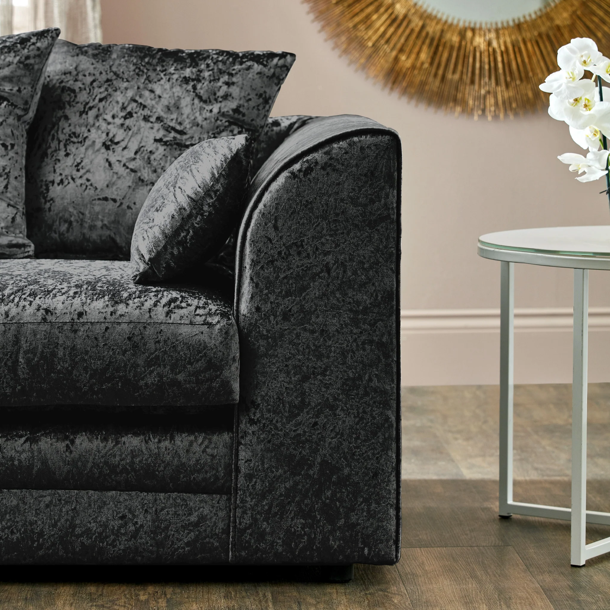 Tamara Crushed Velvet Chaise Sofa - Image 35