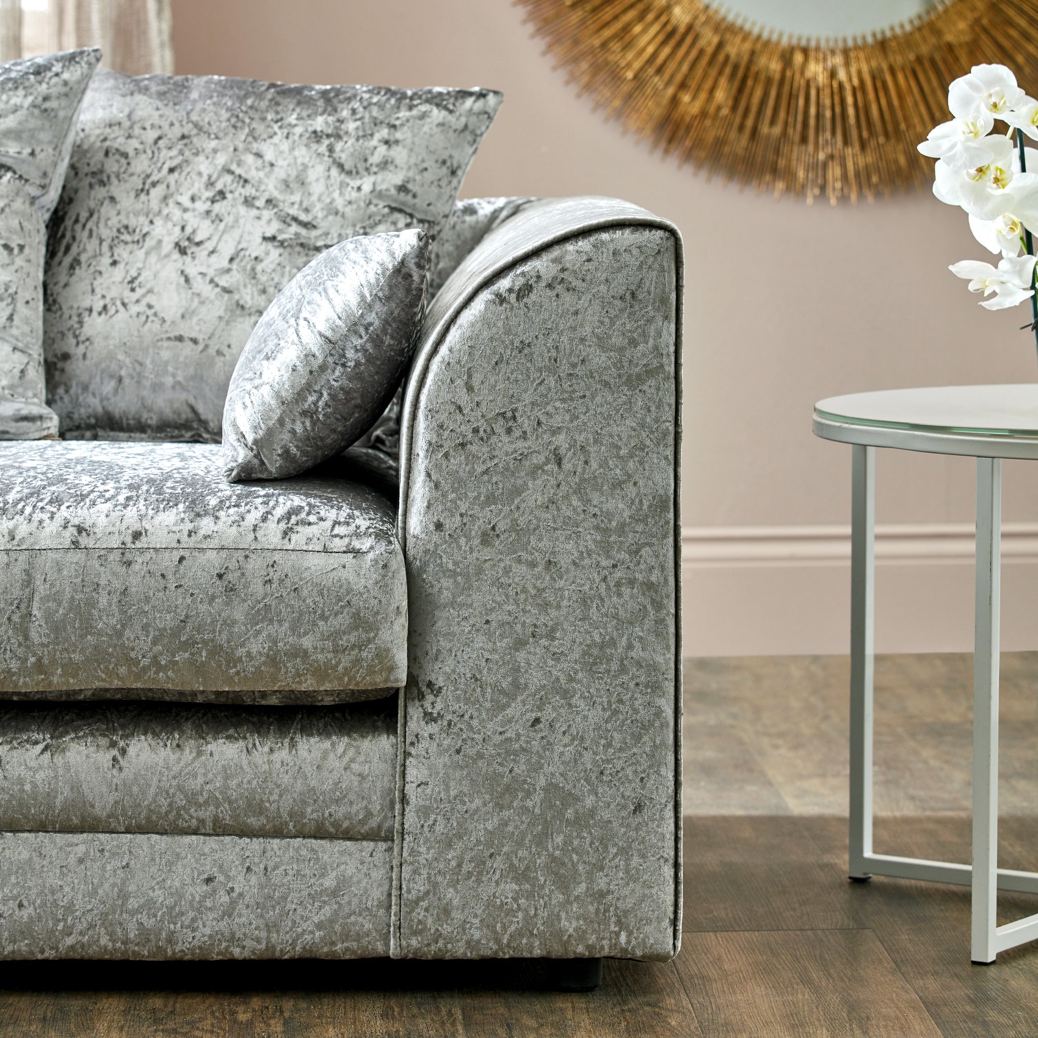 Tamara Crushed Velvet Chaise Sofa - Image 5