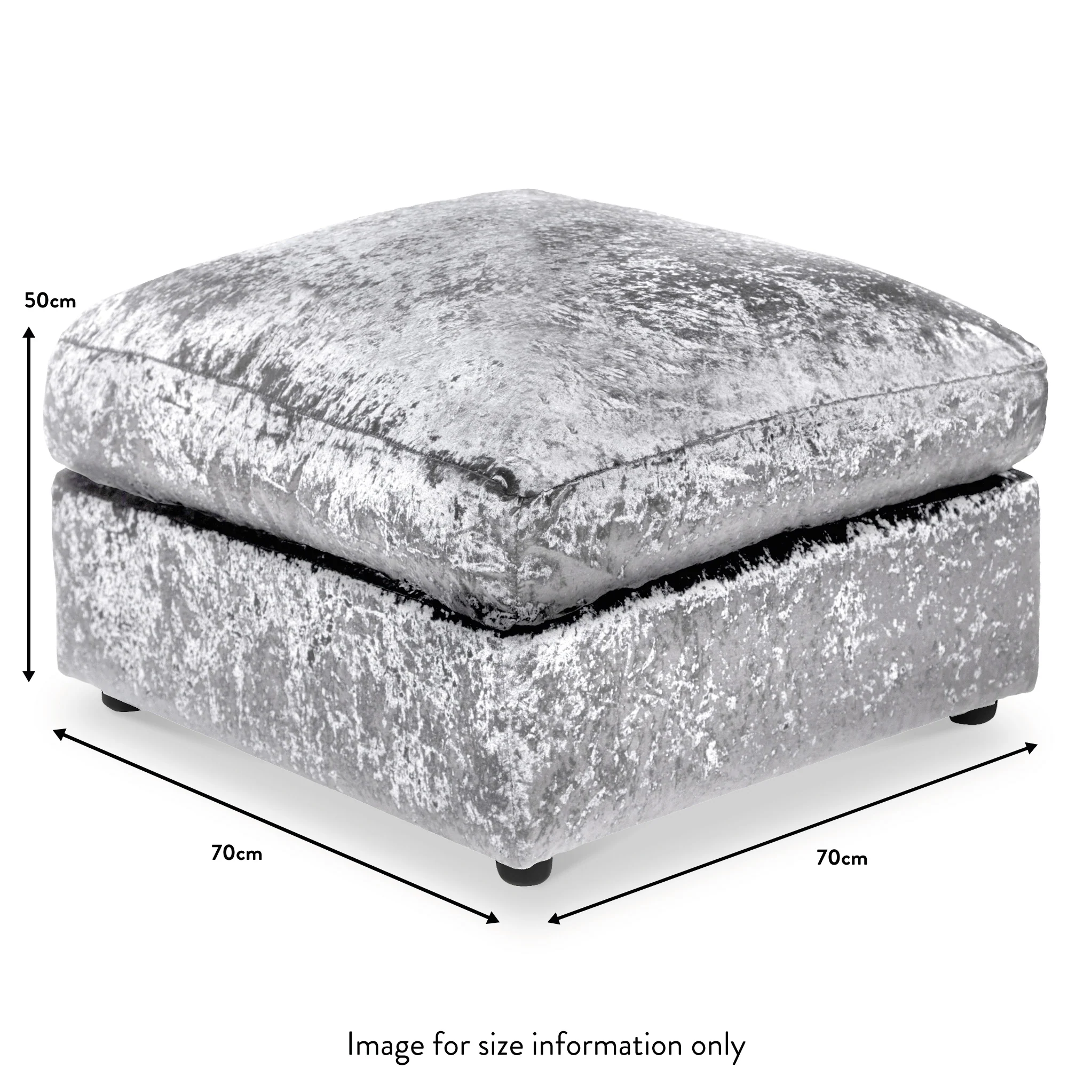 Tamara Crushed Velvet Footstool - Image 7