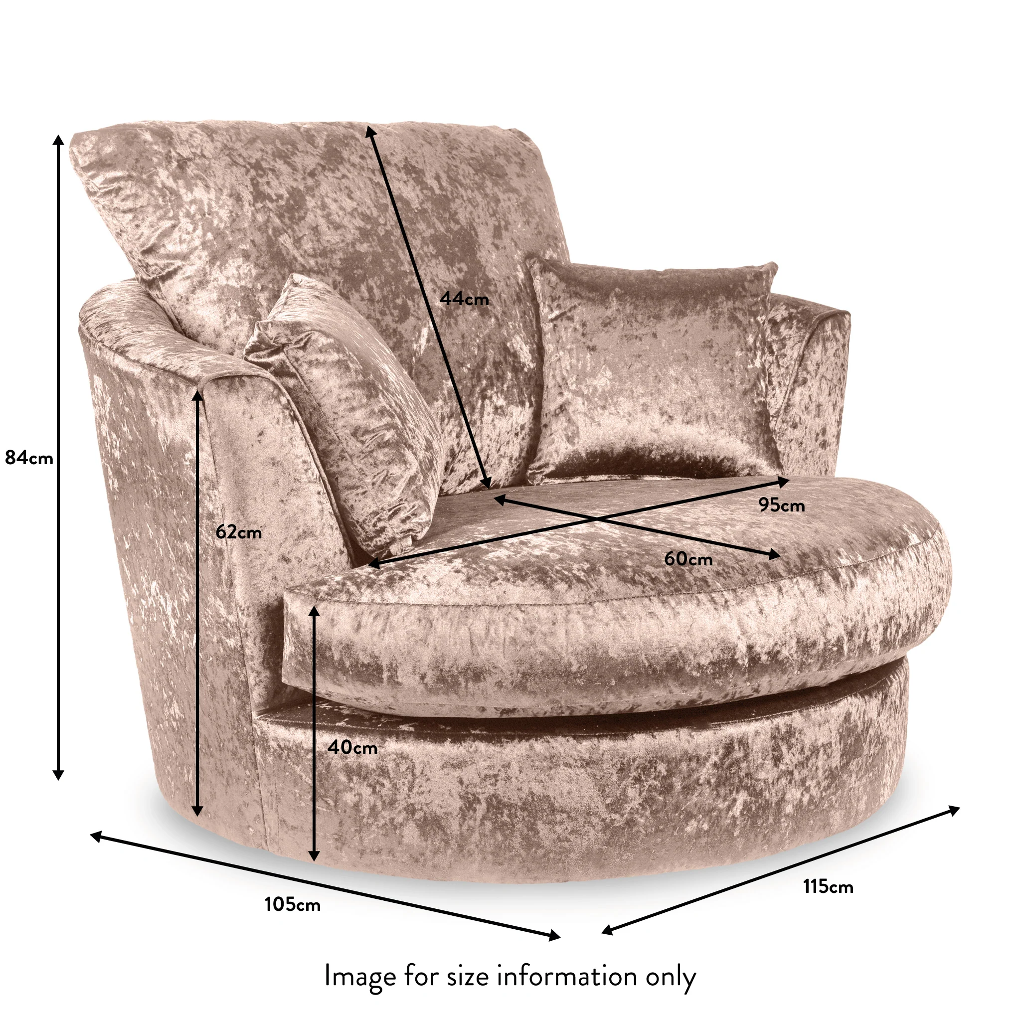 Tamara Crushed Velvet Swivel Chair - Image 21