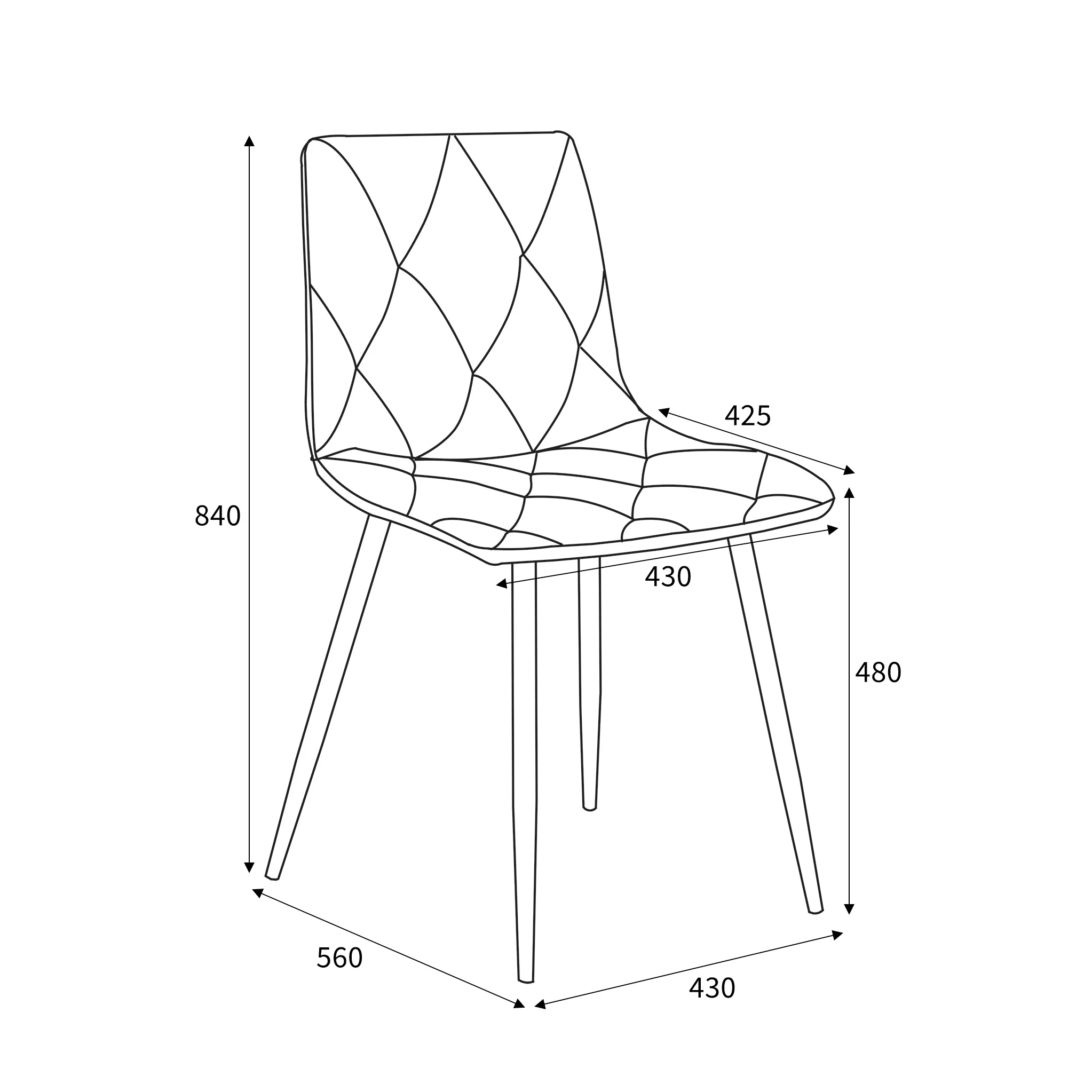 Taran Brushed Velvet Dining Chair - Image 14