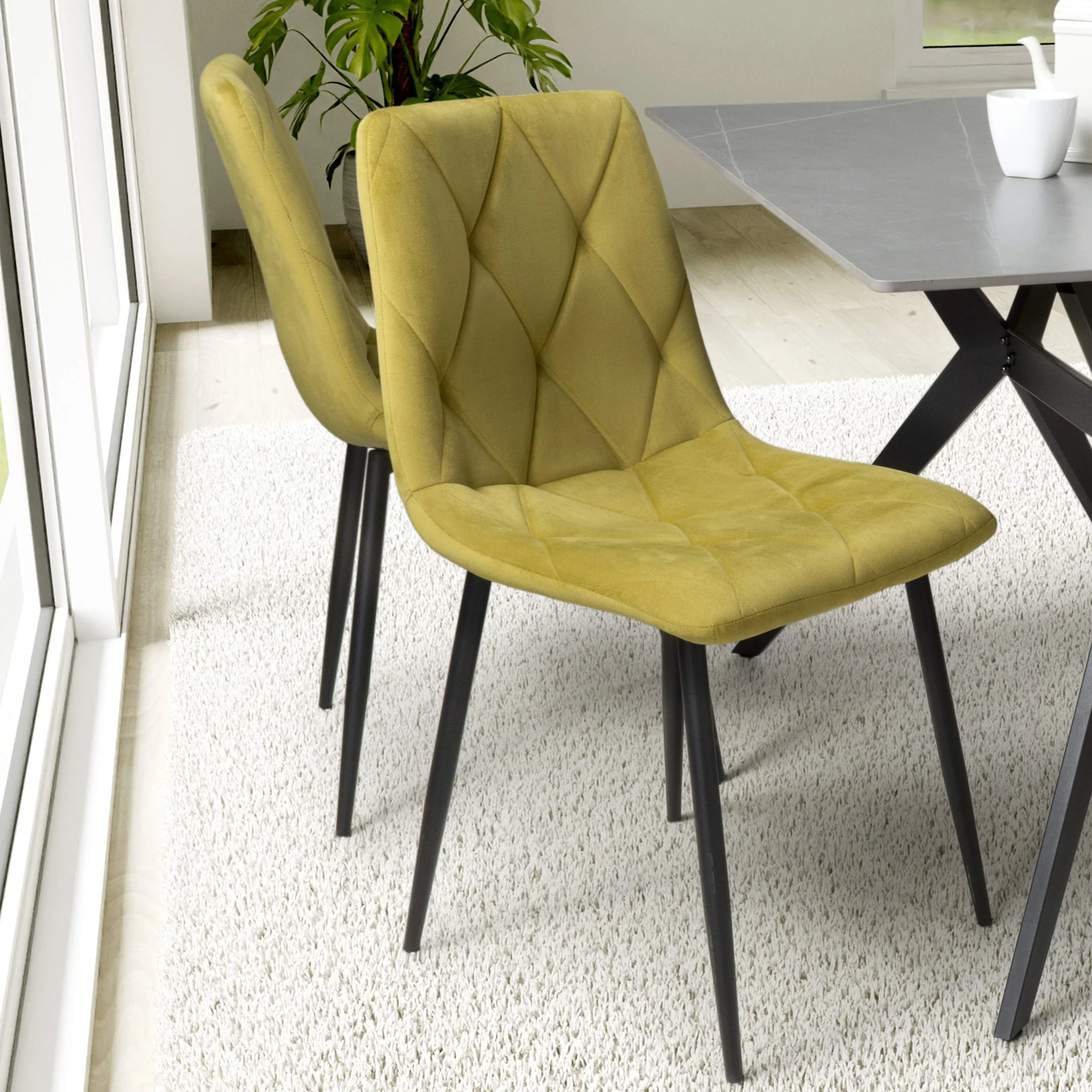 Taran Brushed Velvet Dining Chair - Image 2