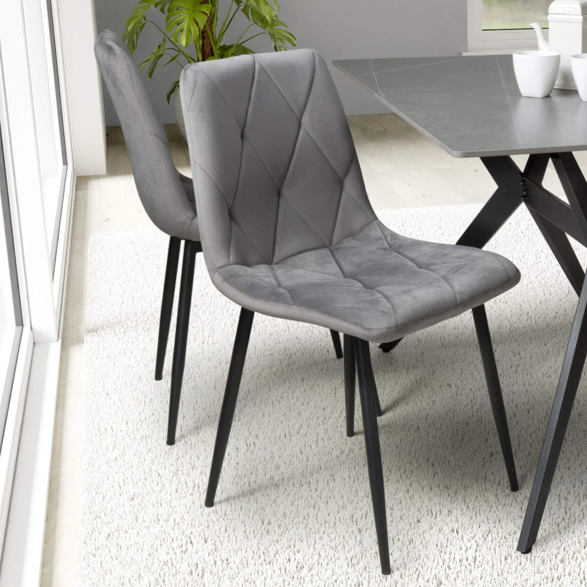 Taran Brushed Velvet Dining Chair - Image 8