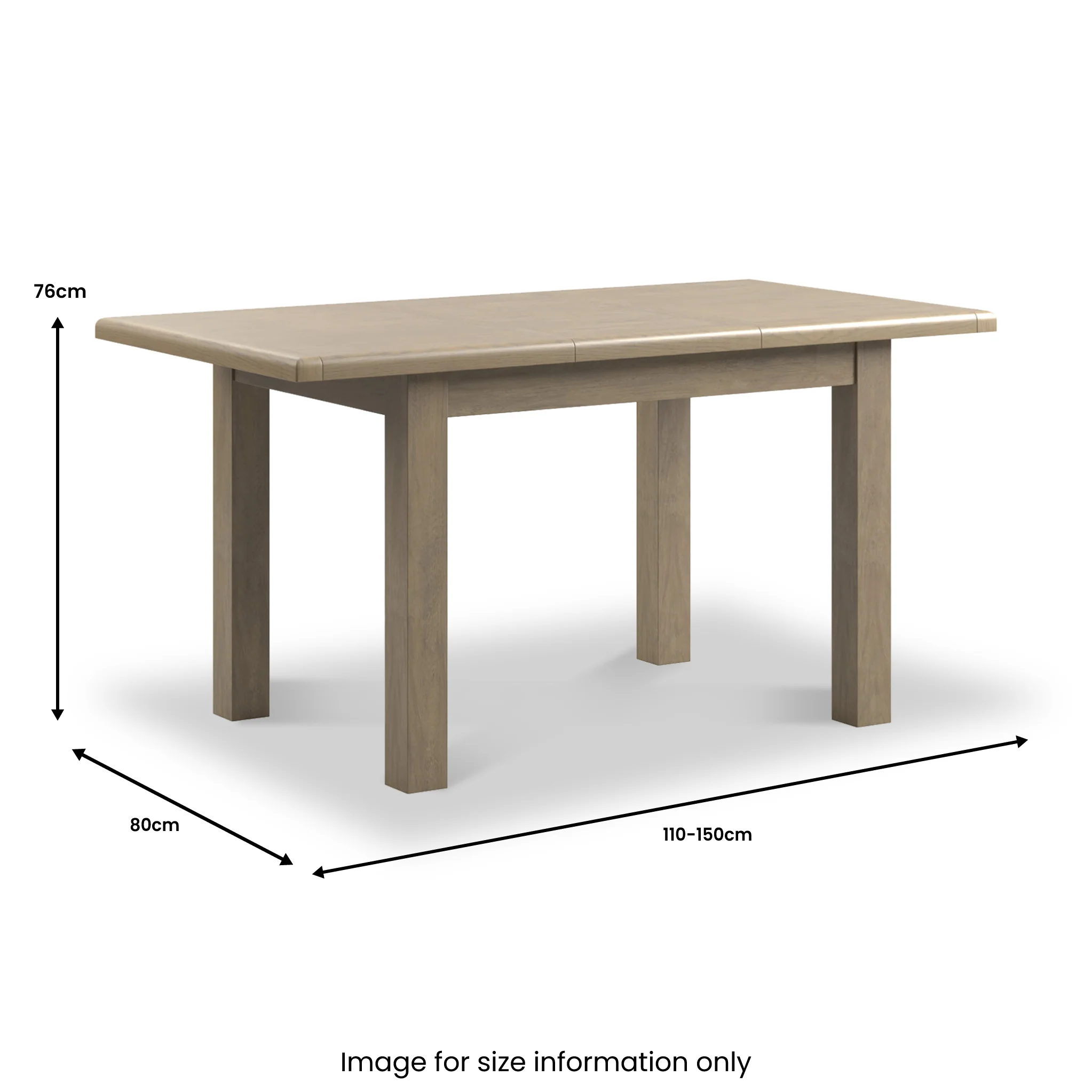 Taunton Smoked Oak 110-150 cm Extendable Dining Table - Image 3