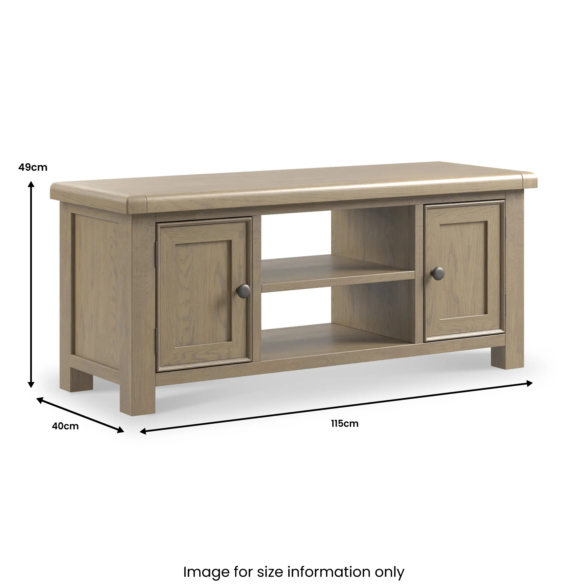 Taunton Smoked Oak 115cm Wide TV Unit - Image 5