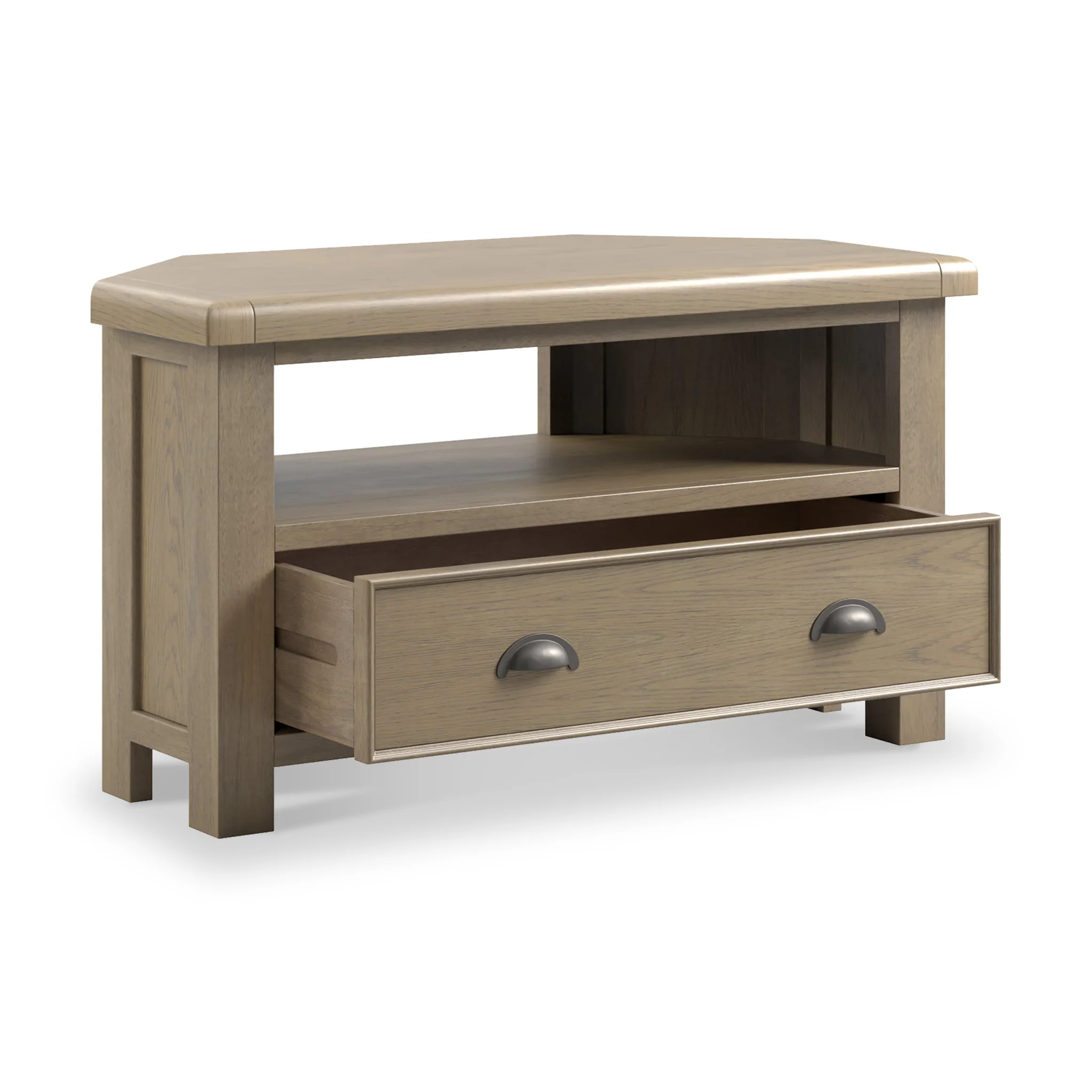 Taunton Smoked Oak 90cm Corner TV Unit - Image 4