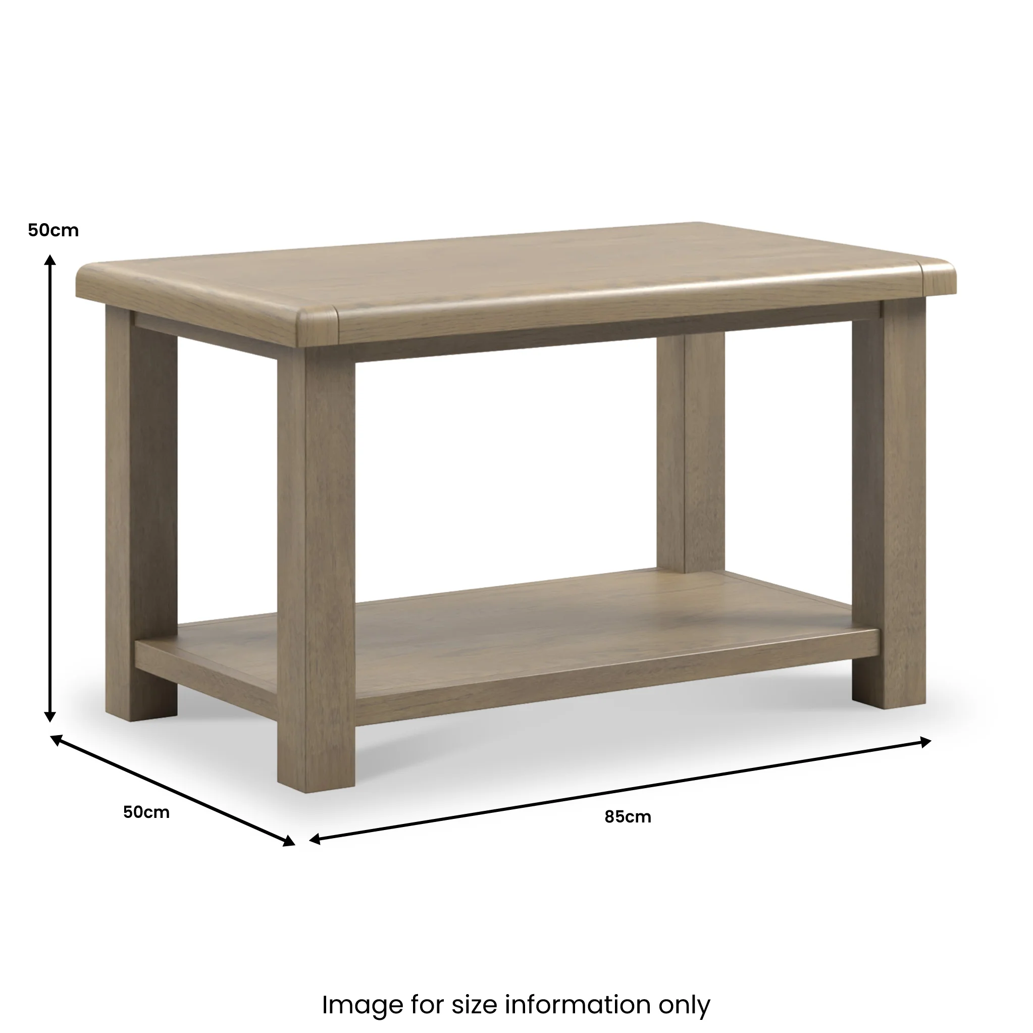 Taunton Smoked Oak Coffee Table with Shelf - Image 4