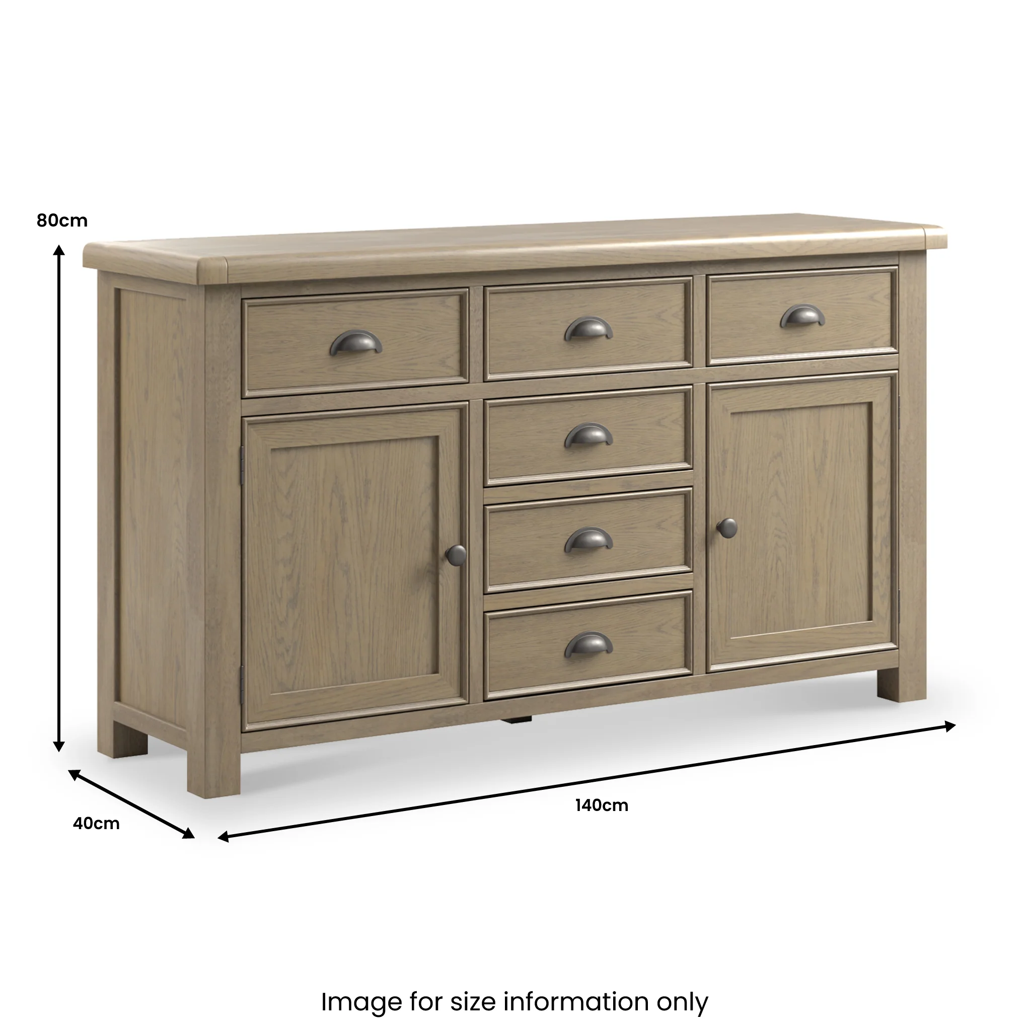 Taunton Smoked Oak Extra Large Sideboard - Image 5