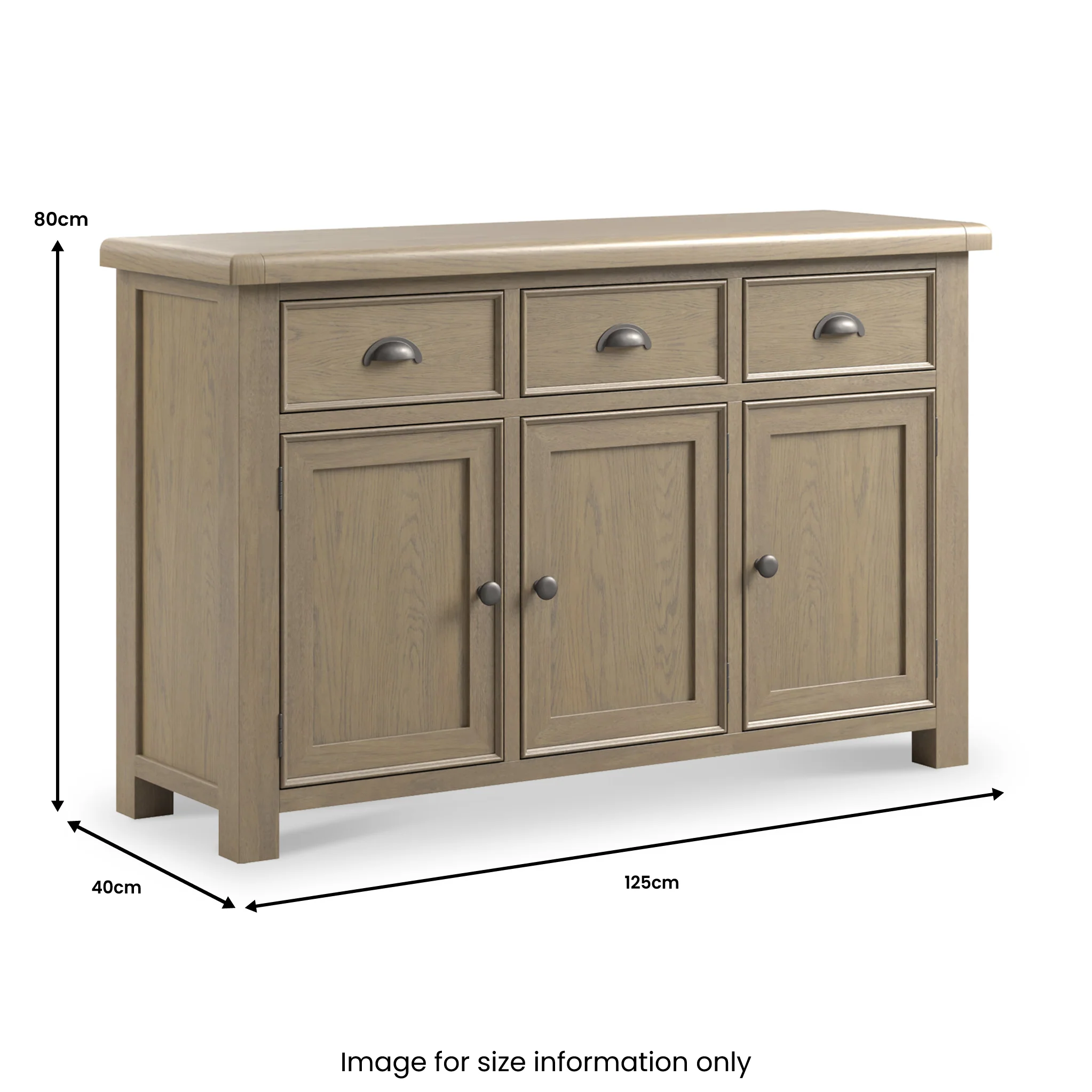 Taunton Smoked Oak Large Sideboard - Image 5