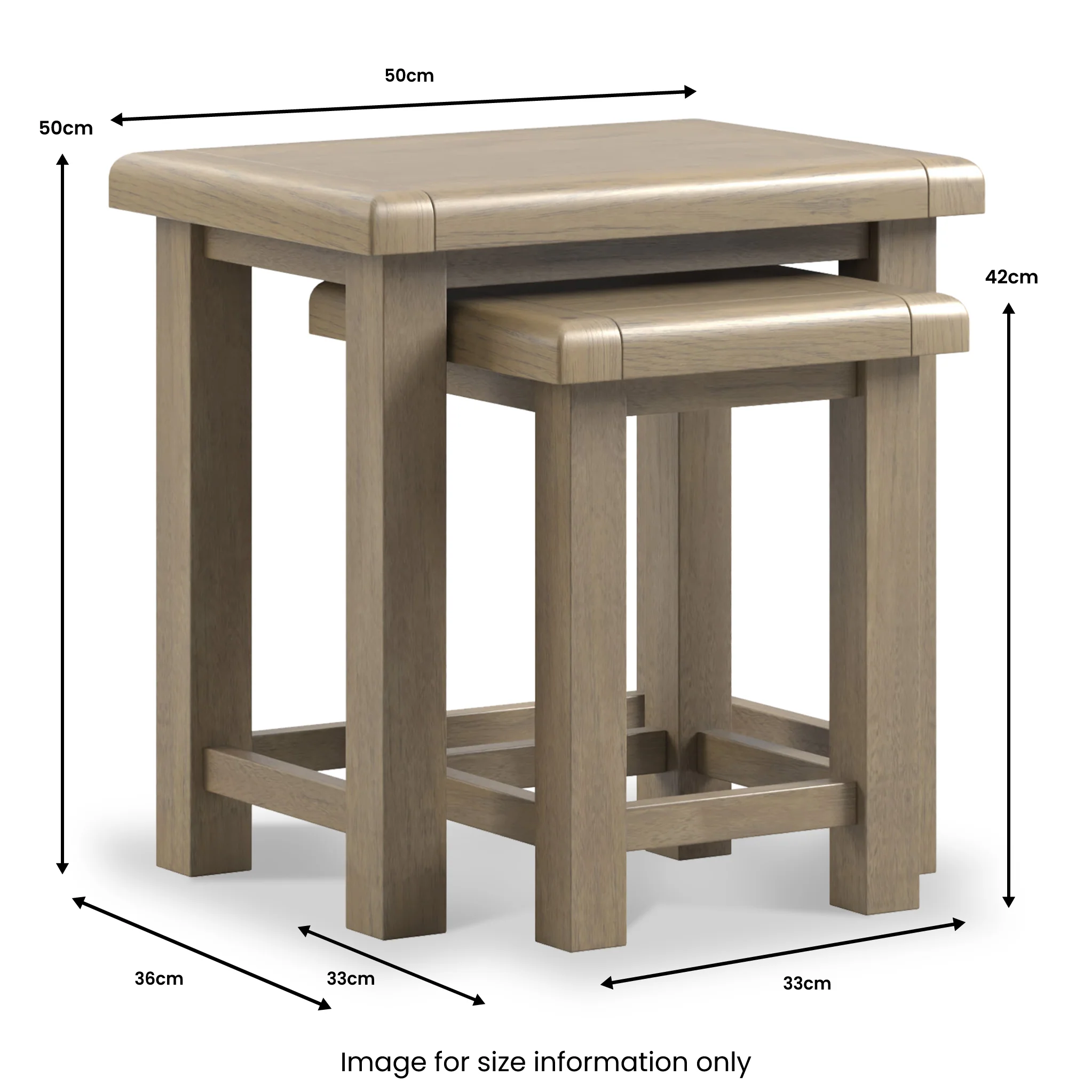 Taunton Smoked Oak Nest of 2 Tables - Image 5