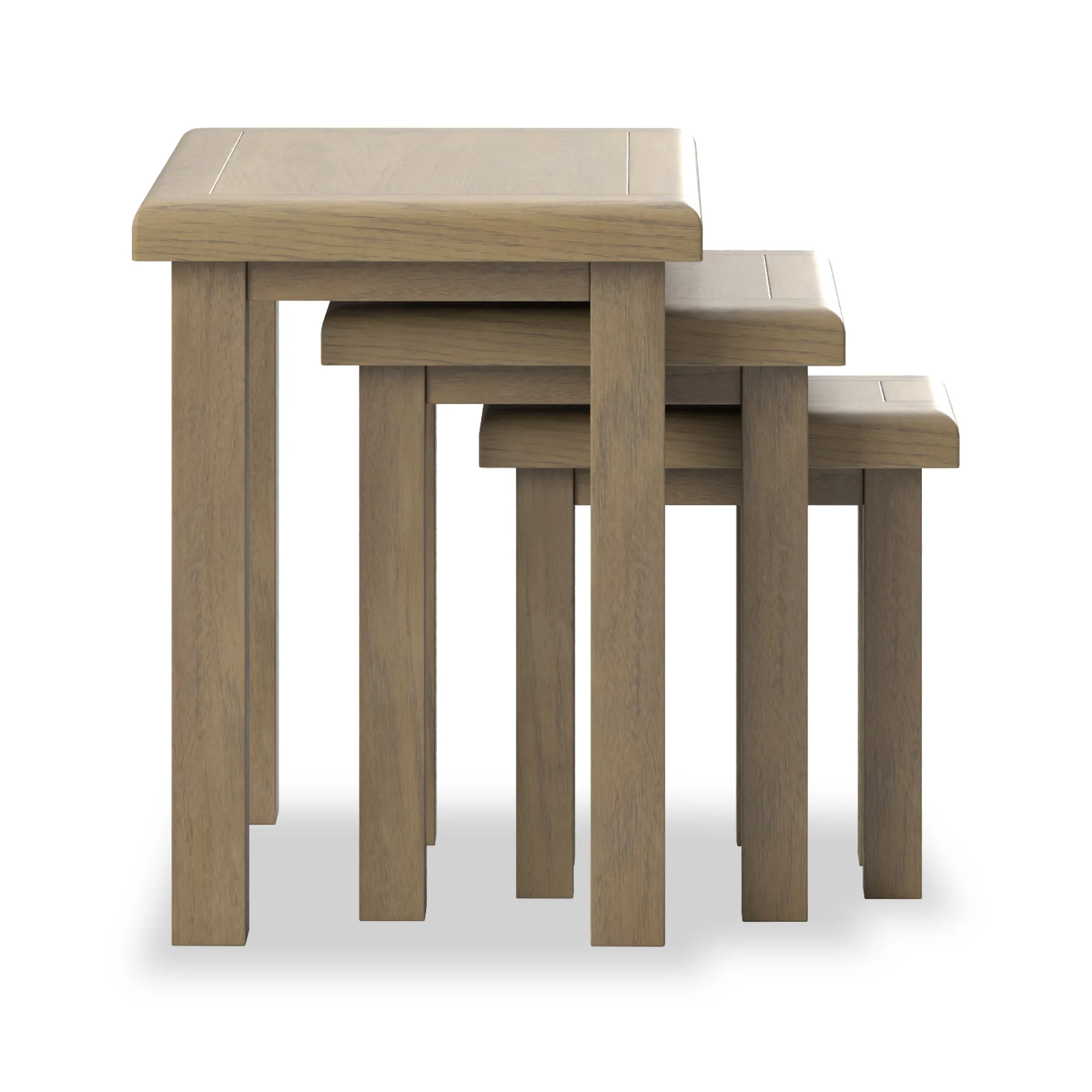 Taunton Smoked Oak Nest of 3 Tables - Image 4