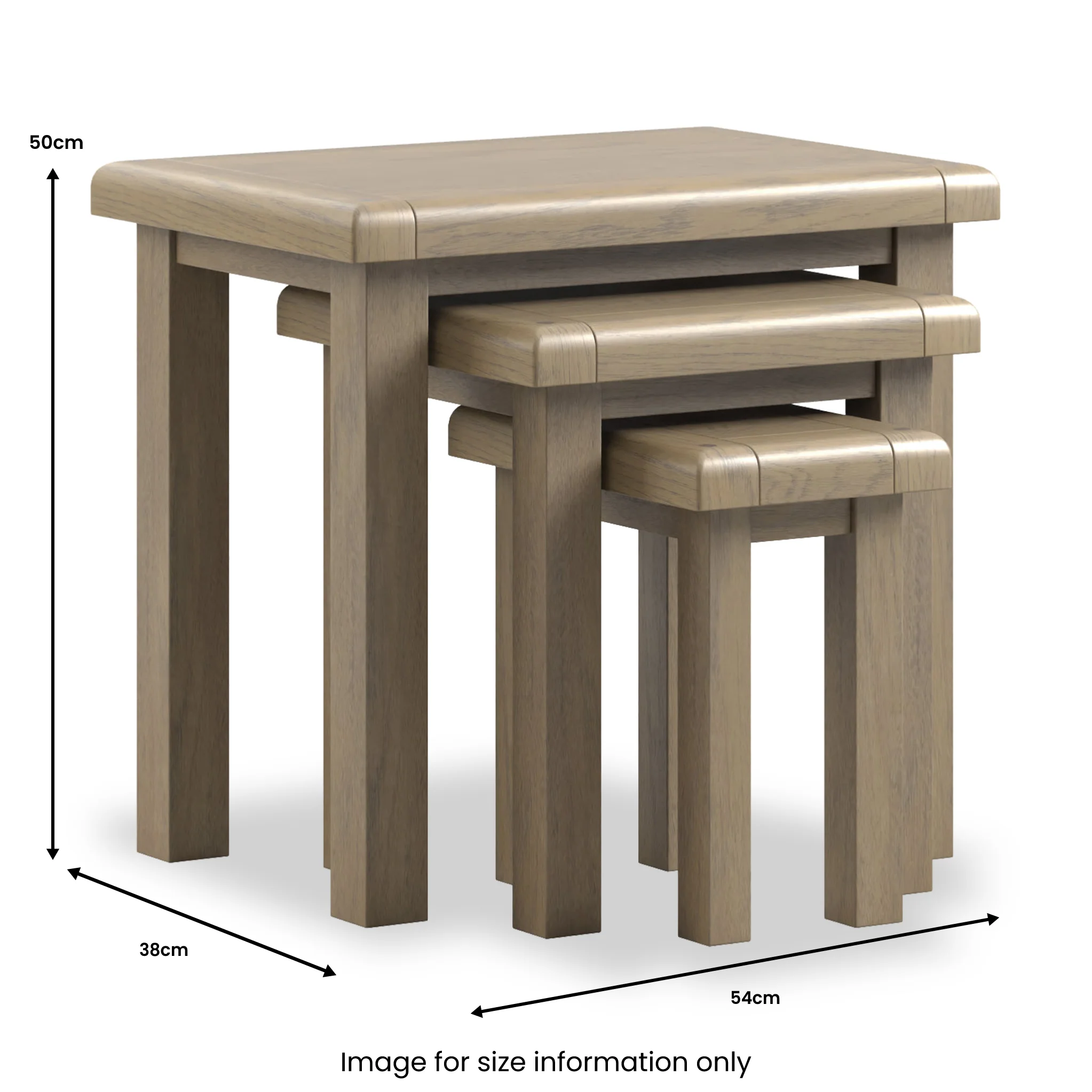 Taunton Smoked Oak Nest of 3 Tables - Image 5