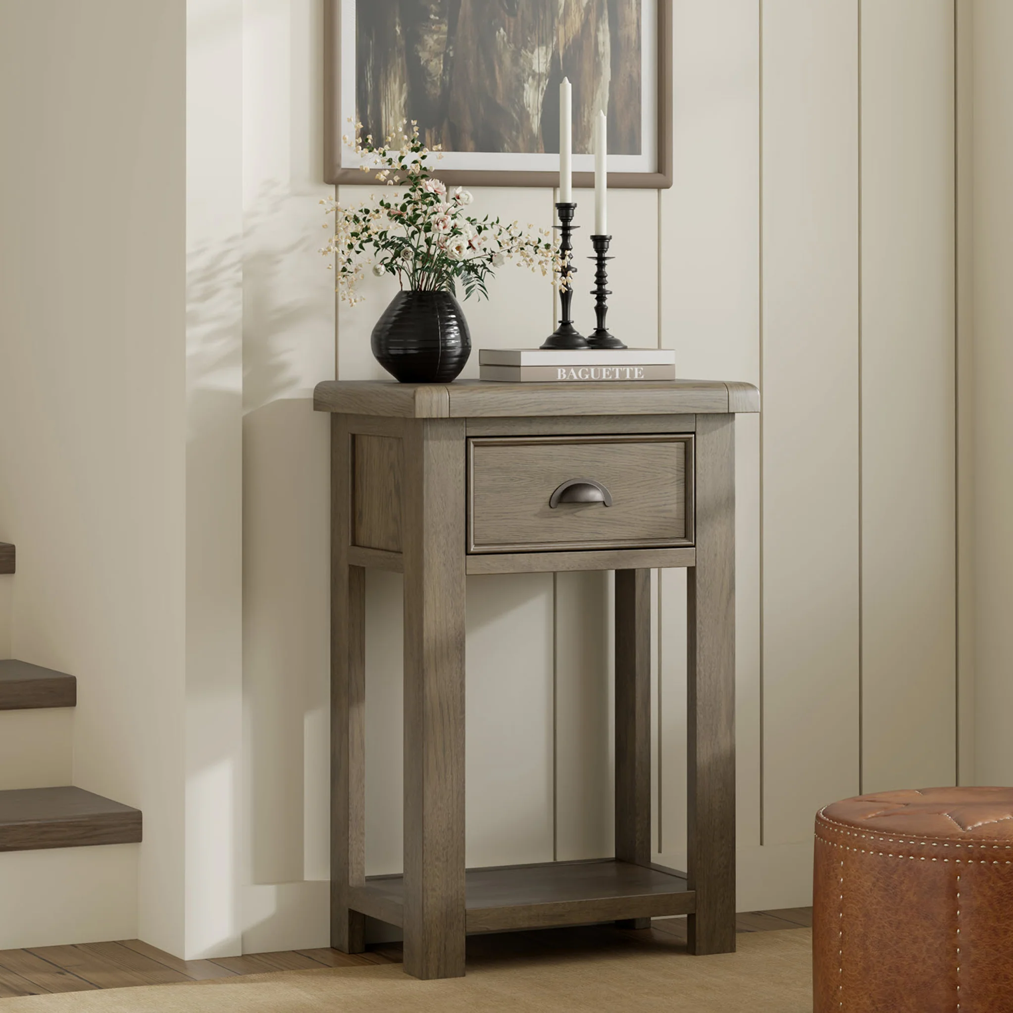 Taunton Smoked Oak Side Table - Image 2