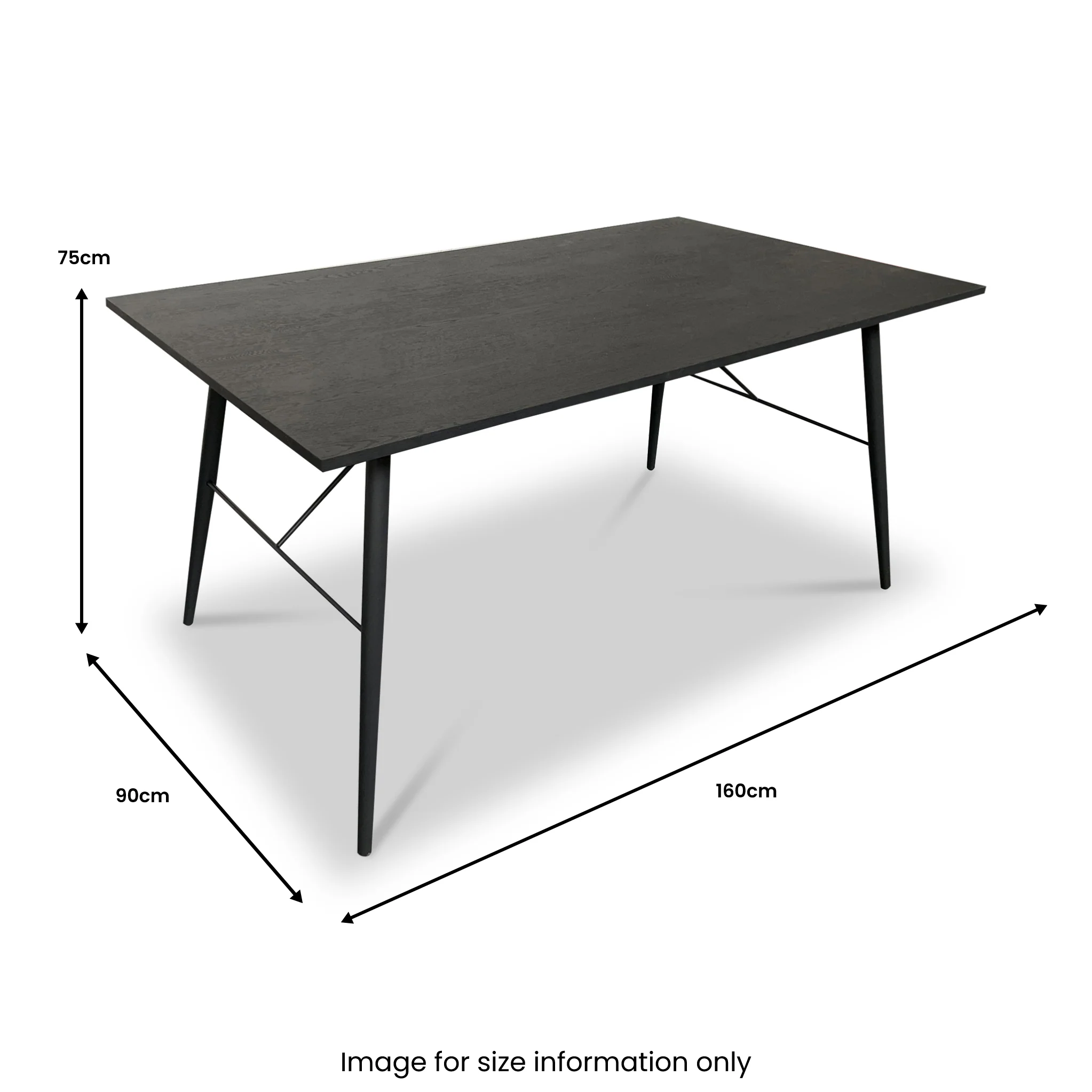 Taylor 160cm Black Dining Table - Image 6