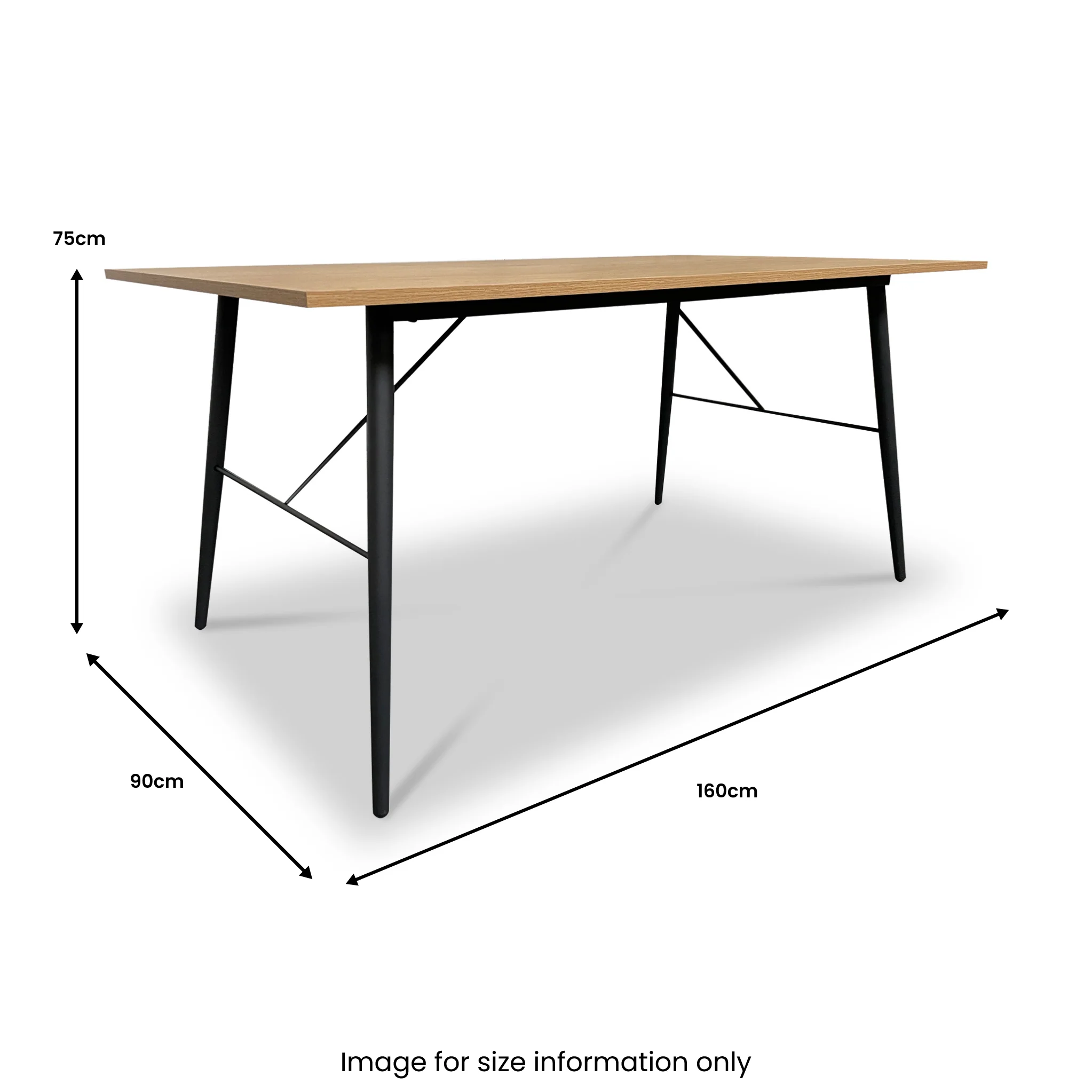 Taylor 160cm Oak Effect Dining Table - Image 6