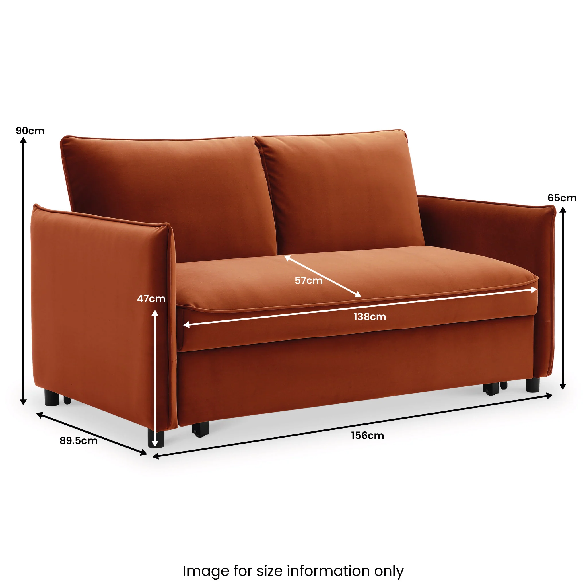 Thalia 2 Seater Pop Up Sofa Bed - Image 74