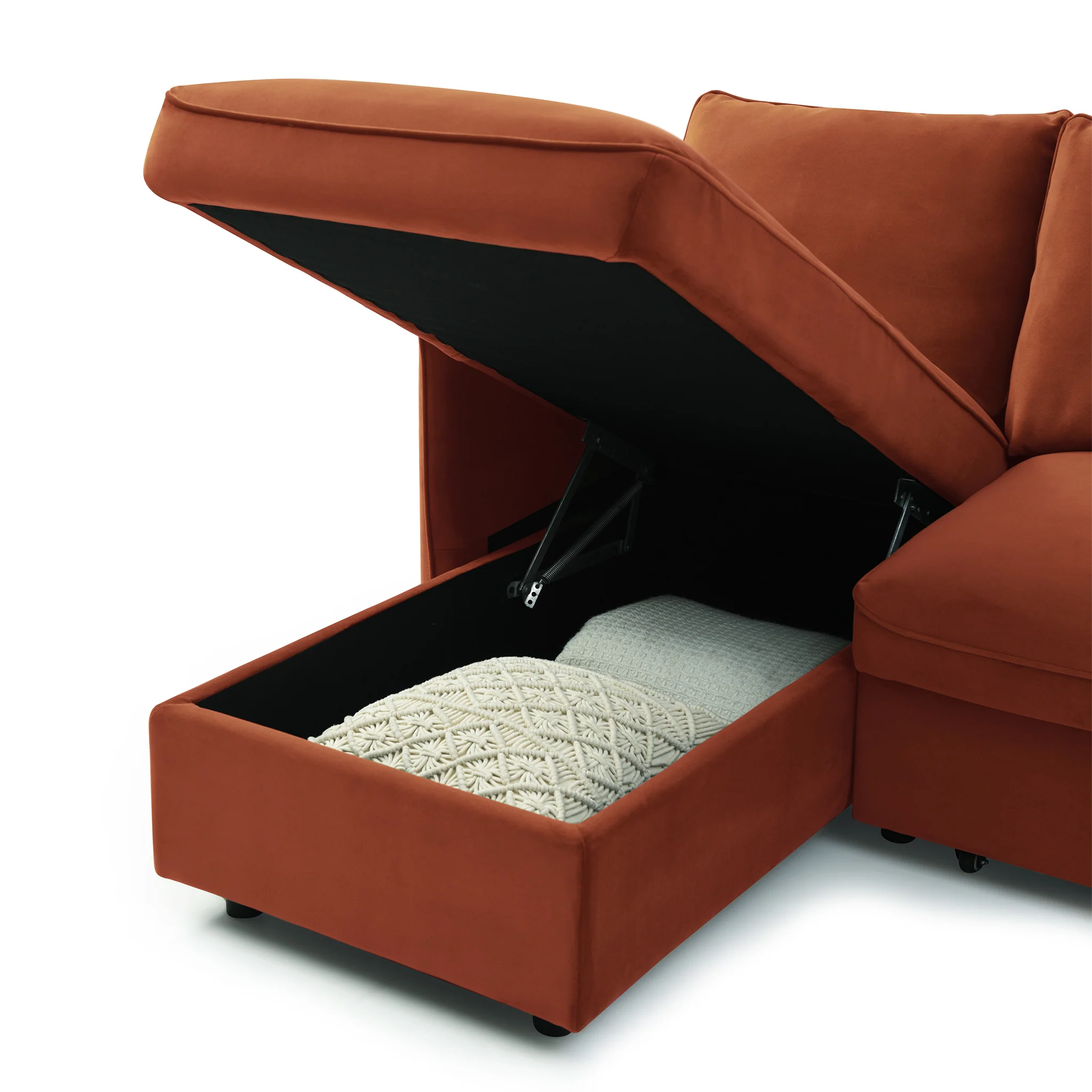 Thalia Velvet Corner Sofa Bed - Image 13