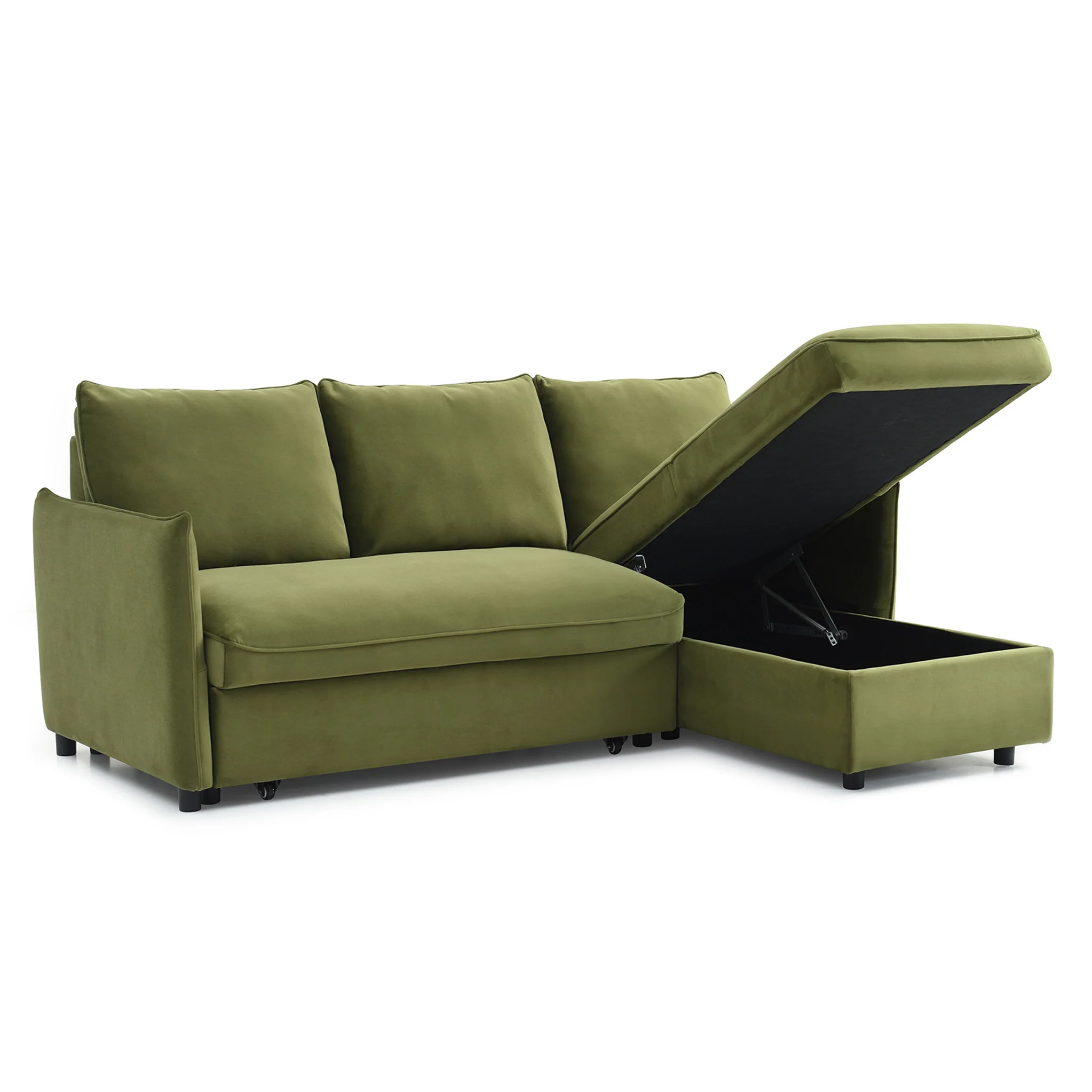 Thalia Velvet Corner Sofa Bed - Image 28