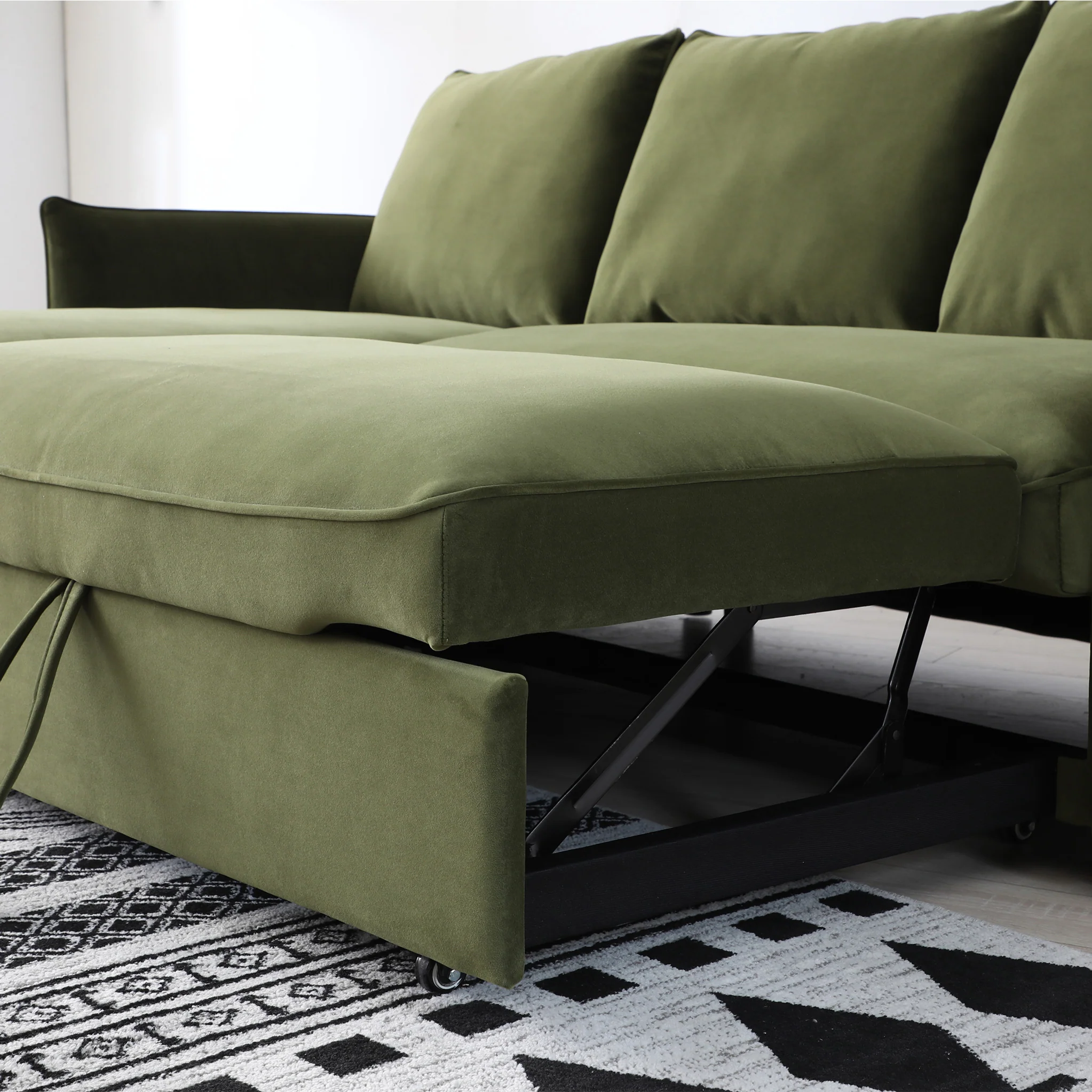 Thalia Velvet Corner Sofa Bed - Image 29