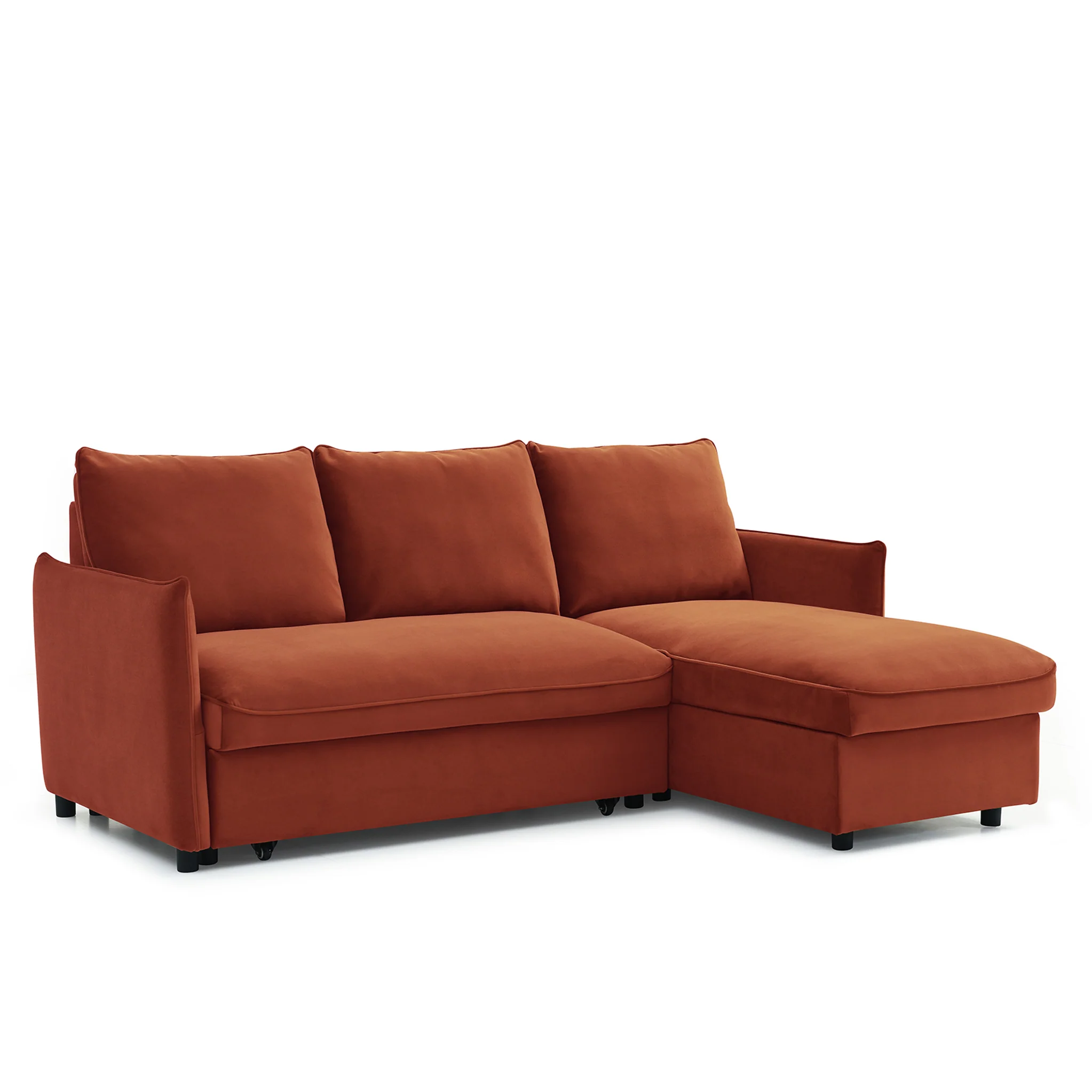 Thalia Velvet Corner Sofa Bed - Image 4
