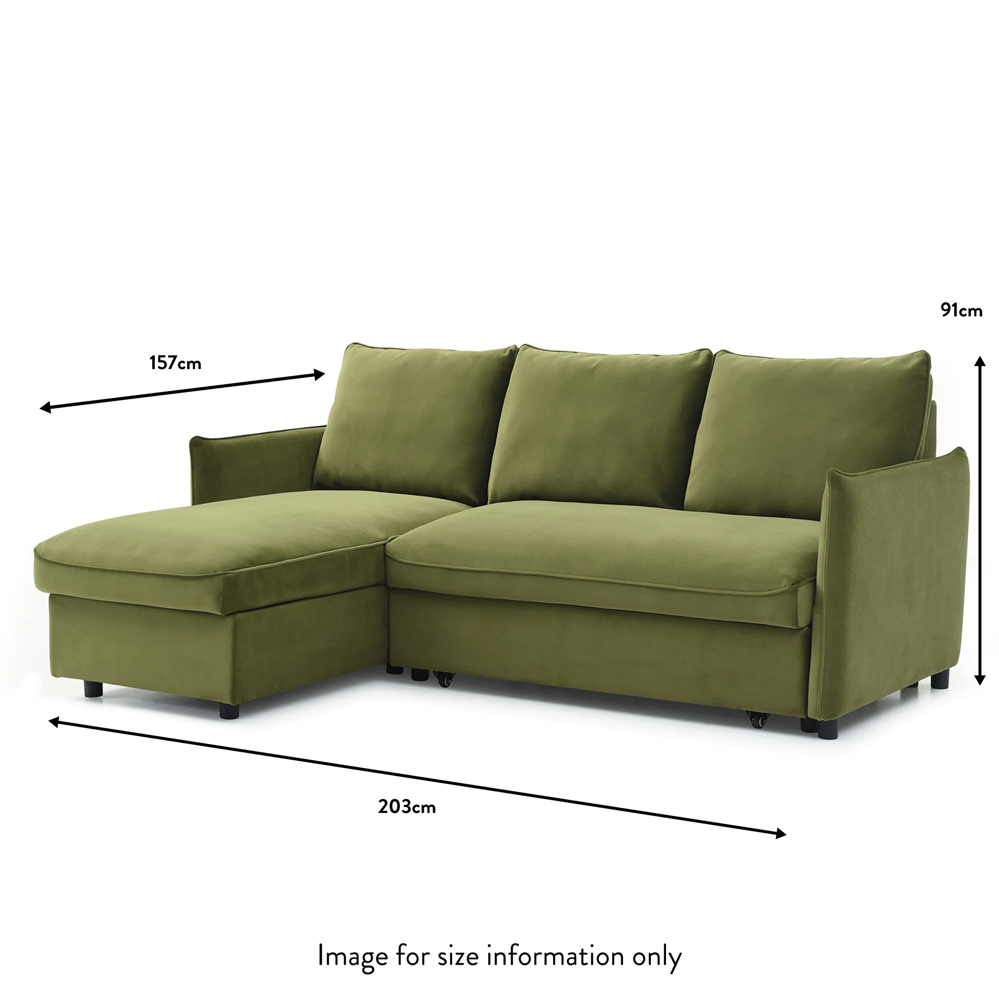 Thalia Velvet Corner Sofa Bed - Image 40