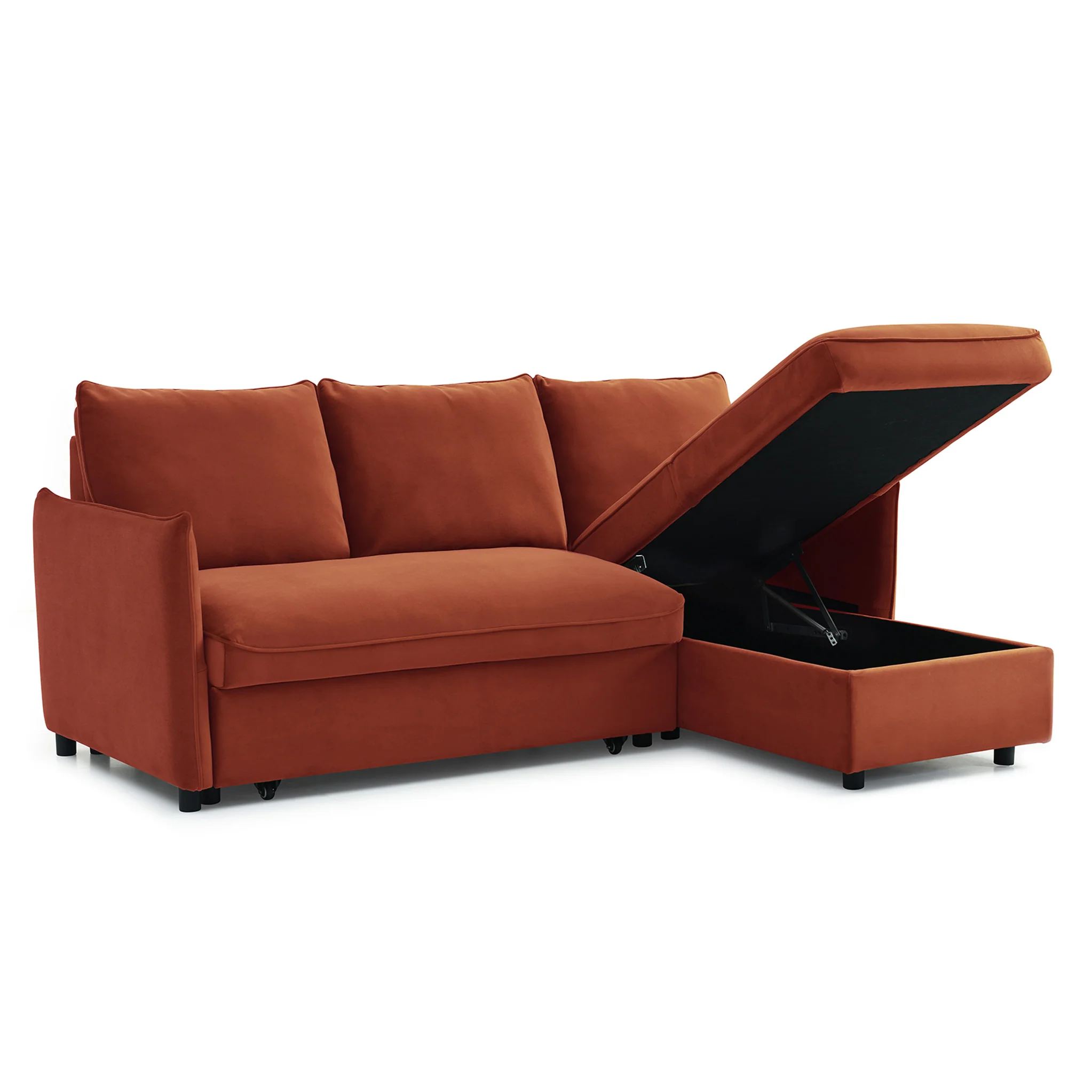 Thalia Velvet Corner Sofa Bed - Image 7