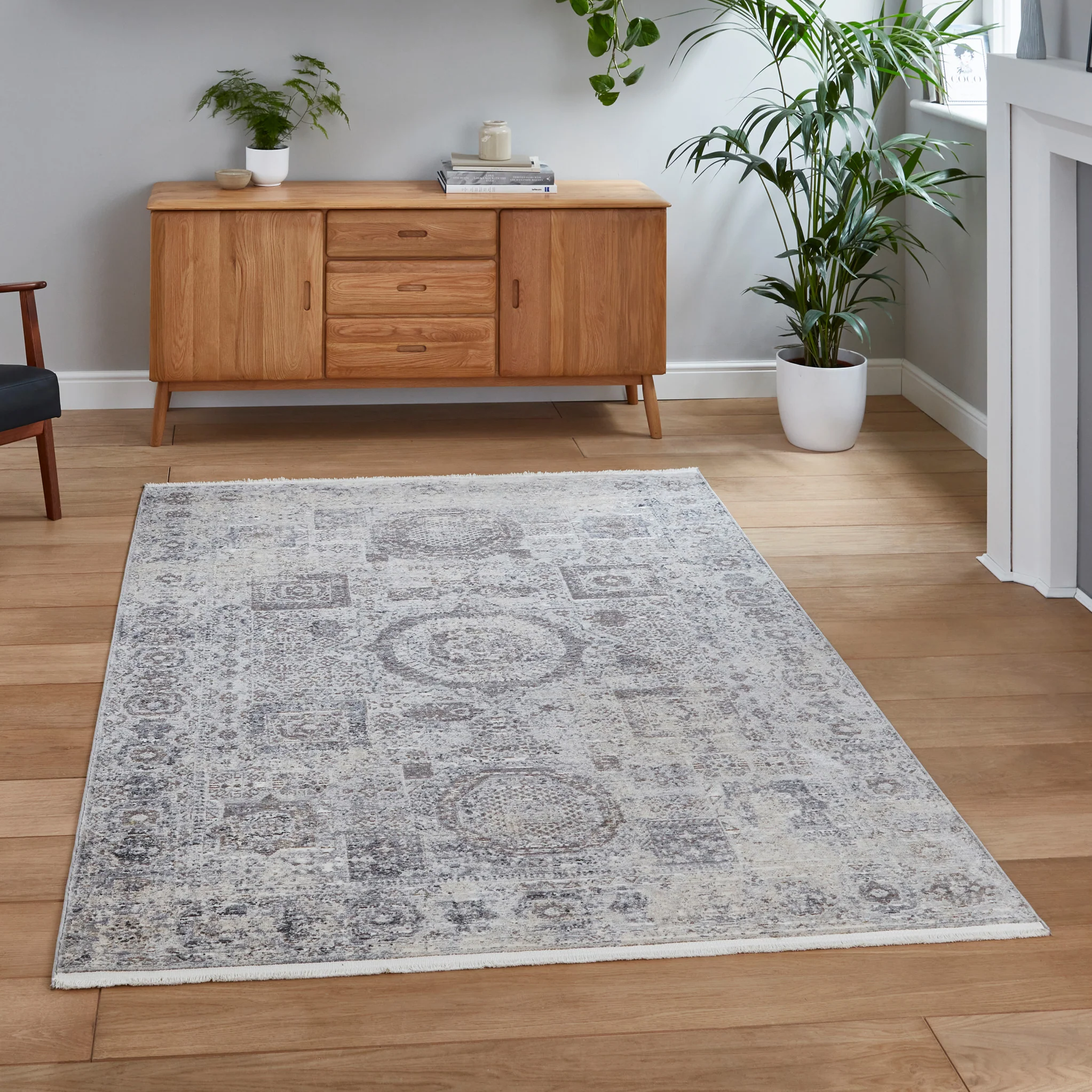 Thea Grey Moroccan Distressed Antique Rug - Image 2