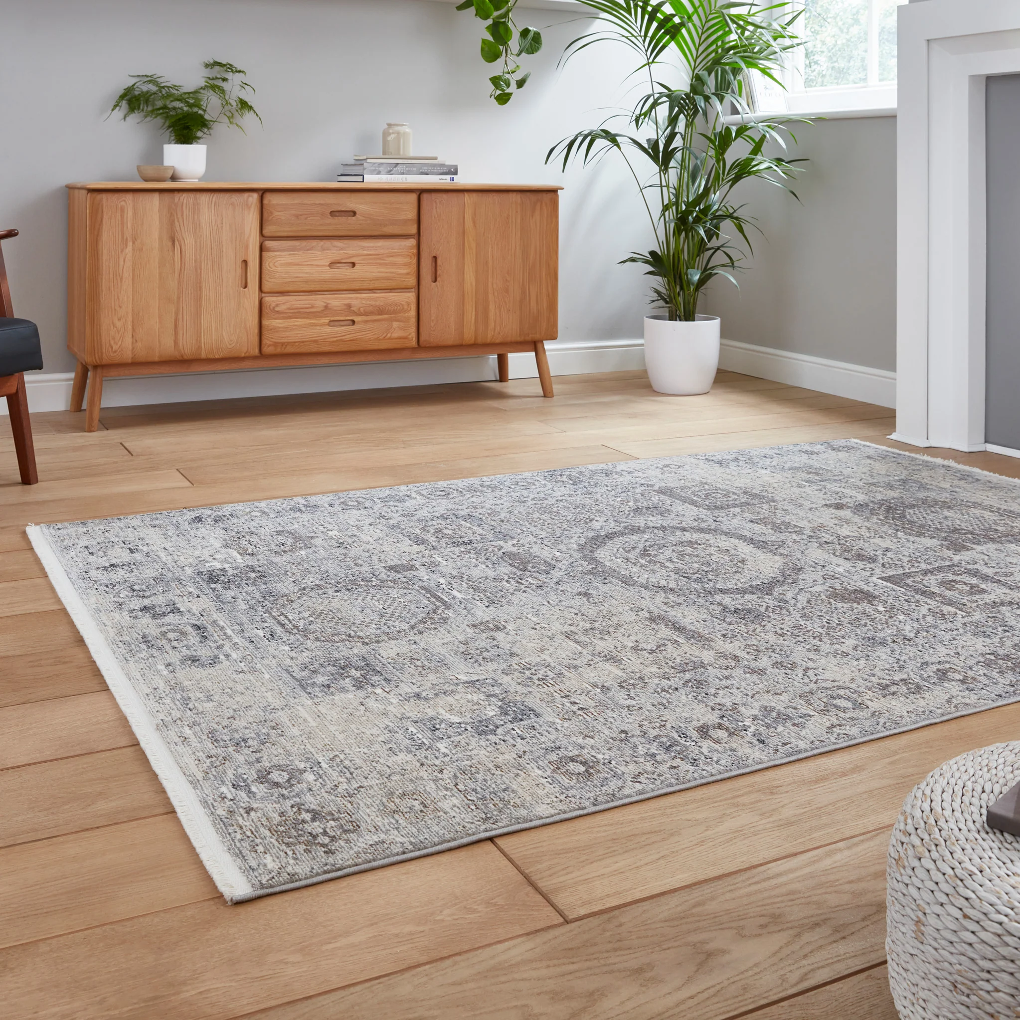 Thea Grey Moroccan Distressed Antique Rug - Image 3