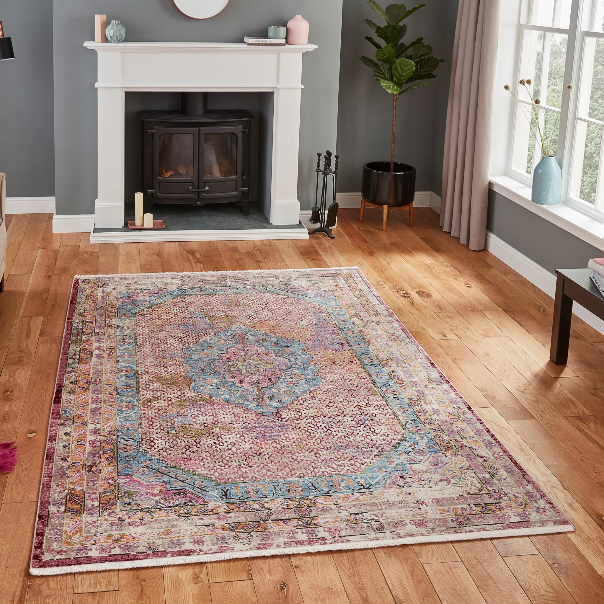 Thea Moroccan Multicoloured Distressed Rug - Image 2