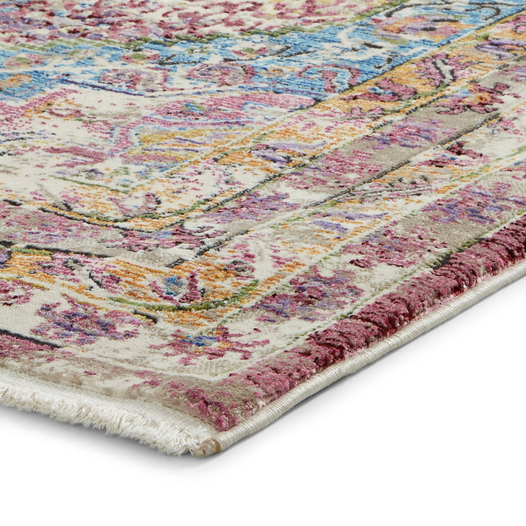 Thea Moroccan Multicoloured Distressed Rug - Image 4