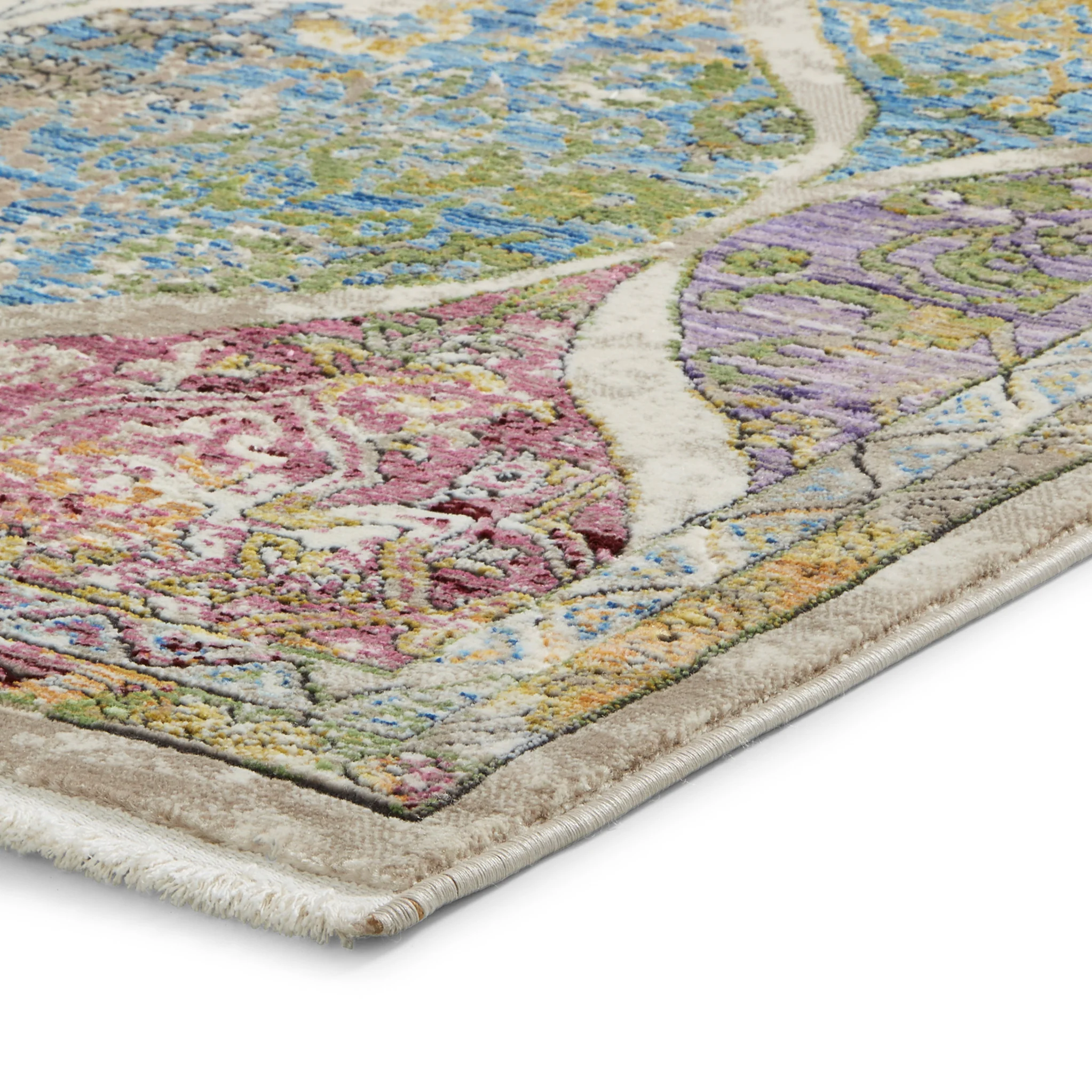 Thea Multicoloured Distressed Traditional Rug - Image 4