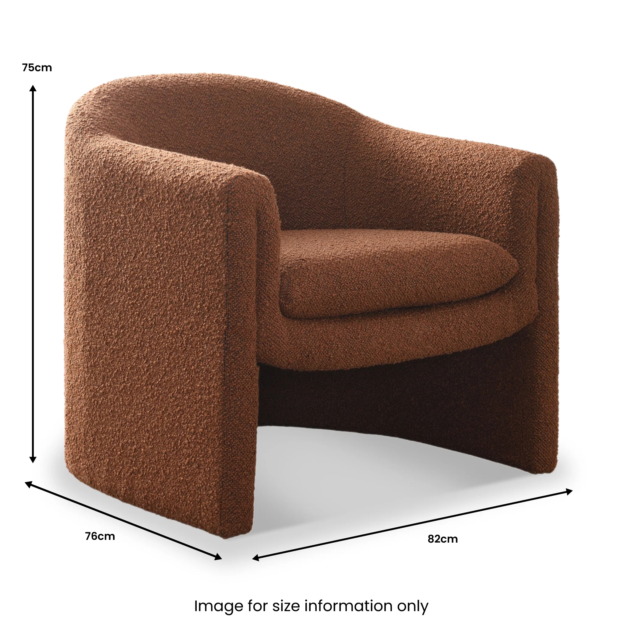 Theon Boucle Curved Accent Chair - Image 5