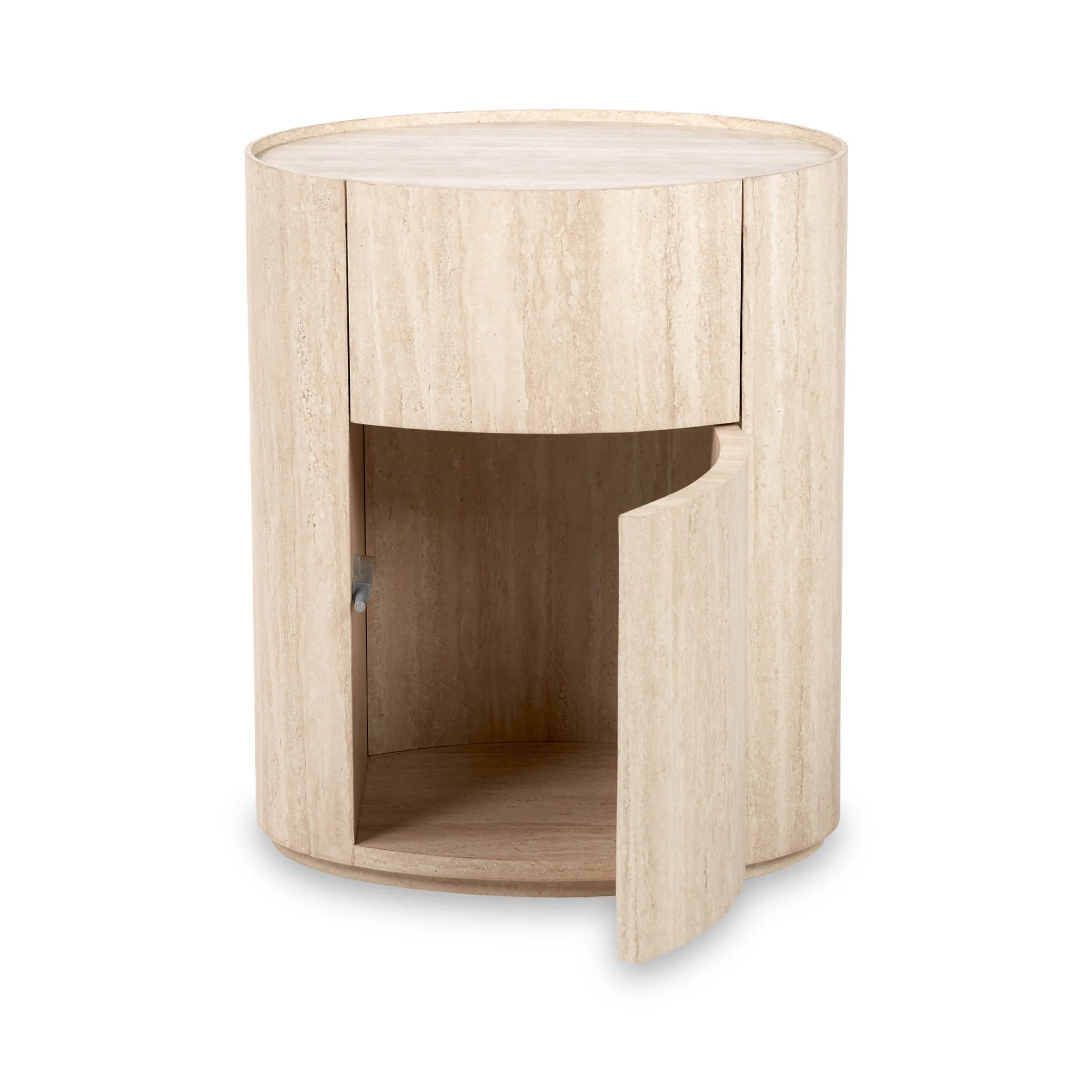 Tivoli Travertine Effect 1 Drawer Bedside Table - Image 4