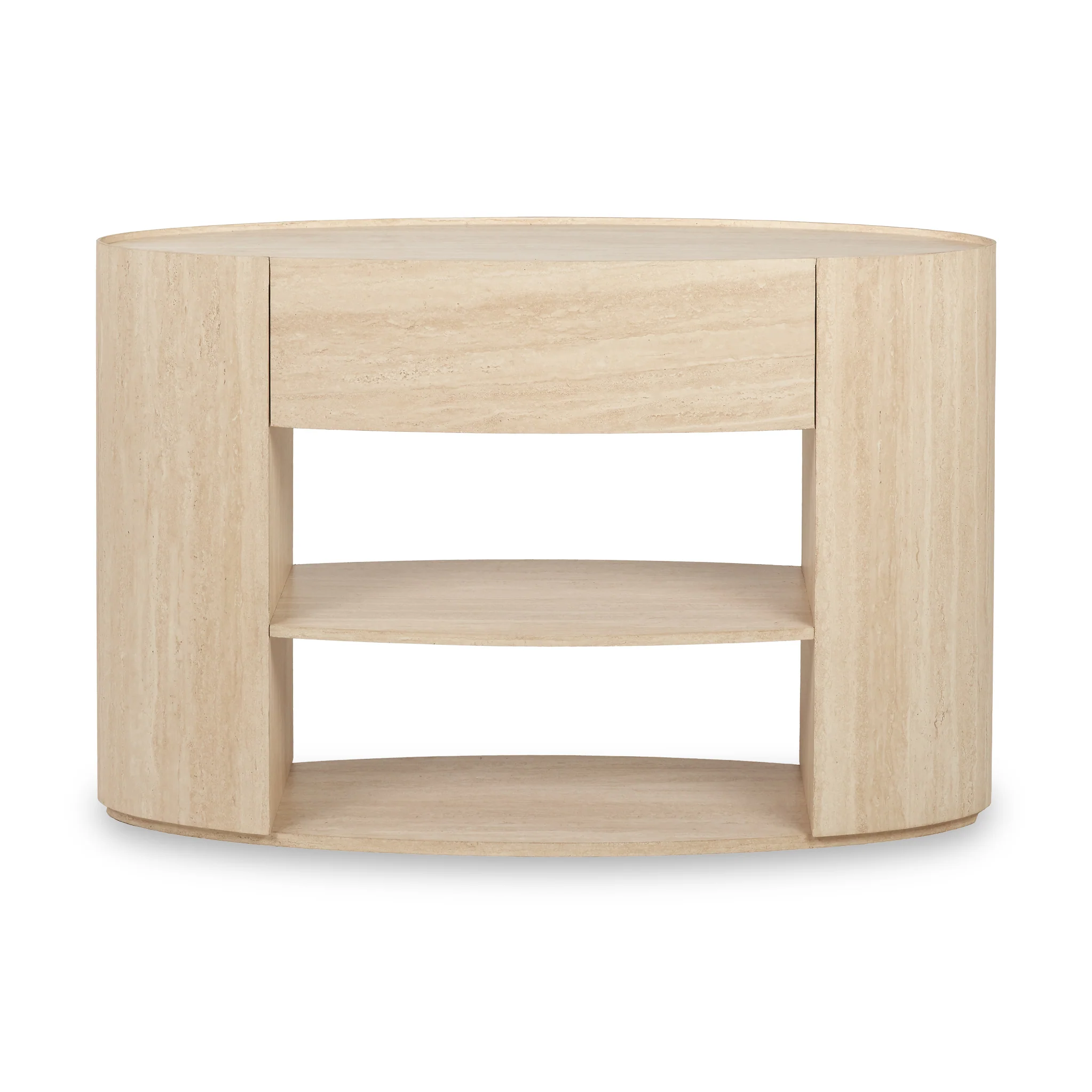 Tivoli Travertine Effect 1 Drawer Console Table - Image 3