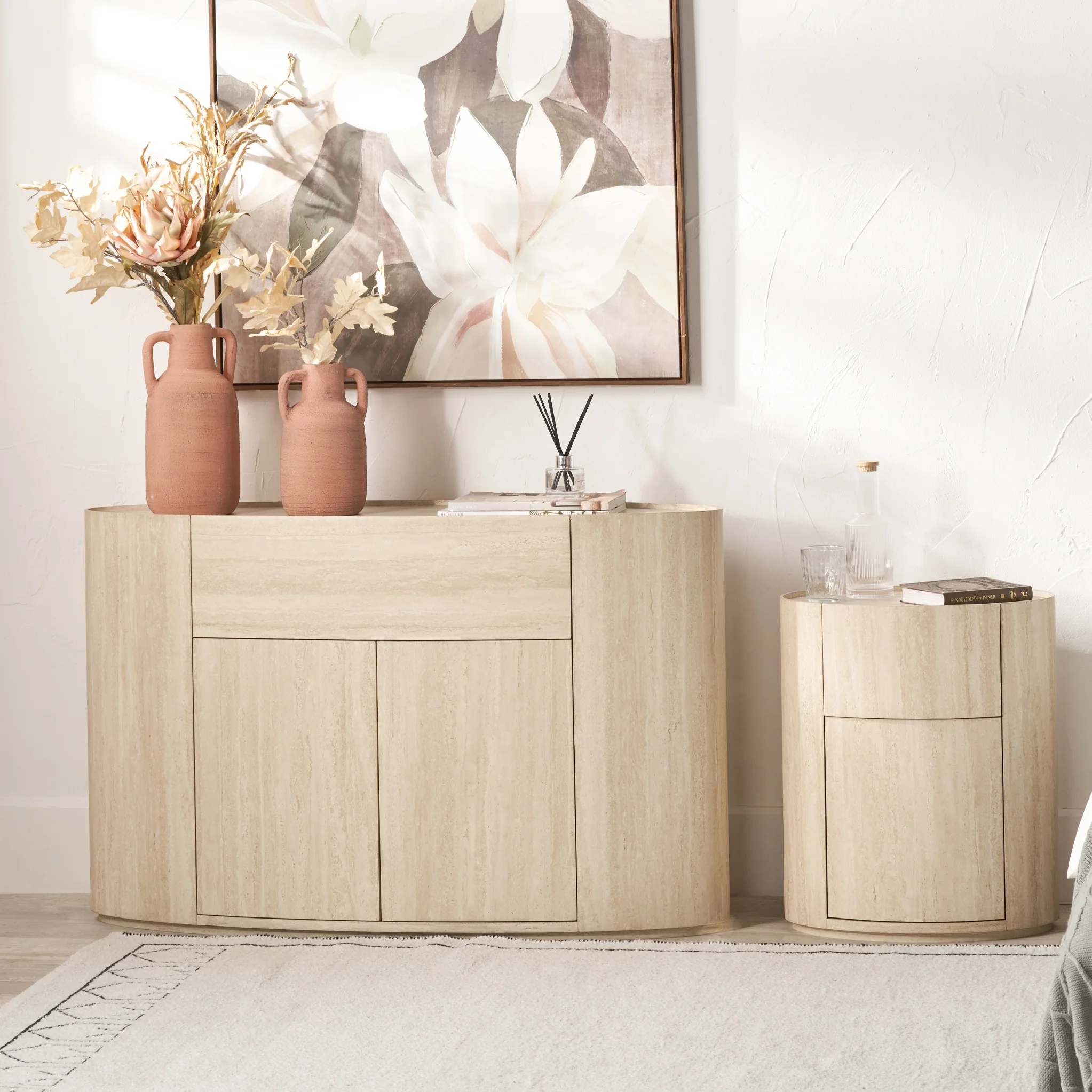 Tivoli Travertine Effect Small Sideboard - Image 2