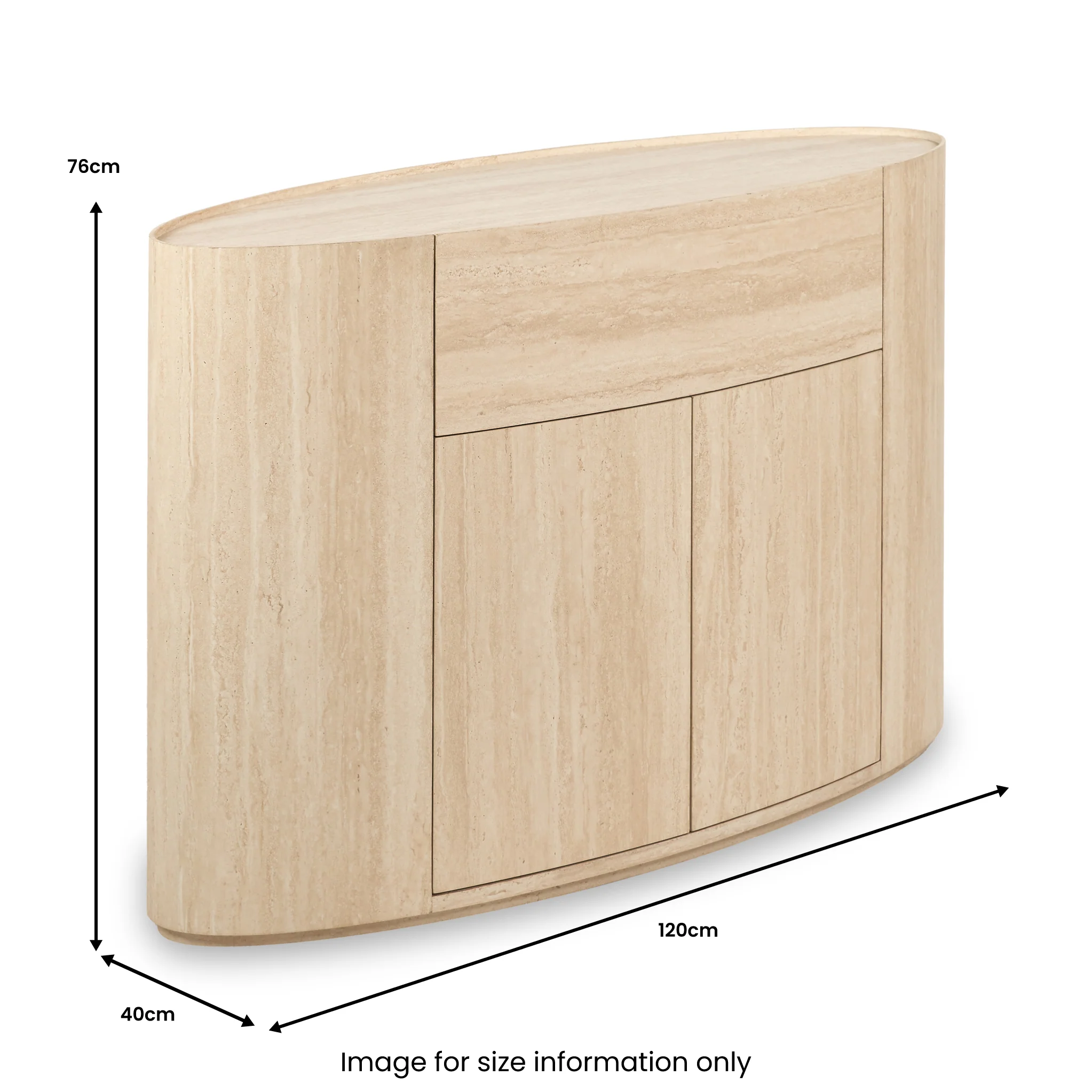 Tivoli Travertine Effect Small Sideboard - Image 7