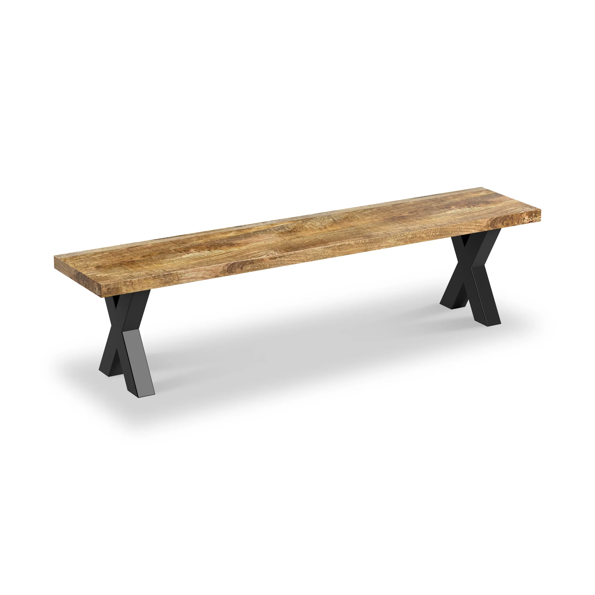 Tobiah Mango Wood Dining Bench with X Leg - Image 3