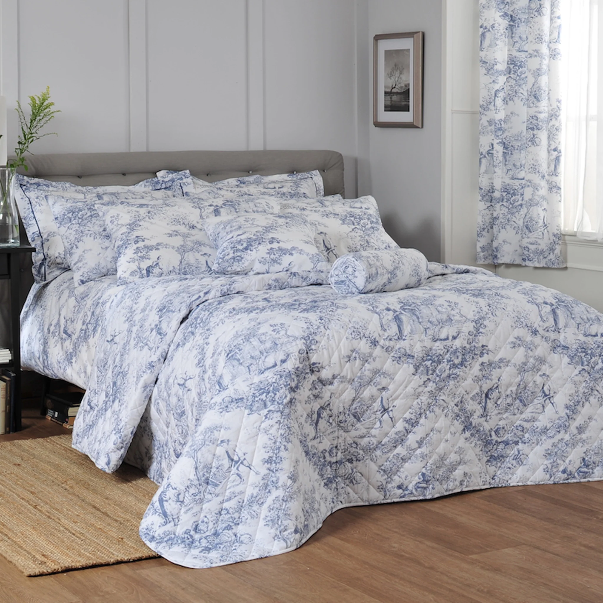 Toile De Jouy Bolster Cushion - Image 3